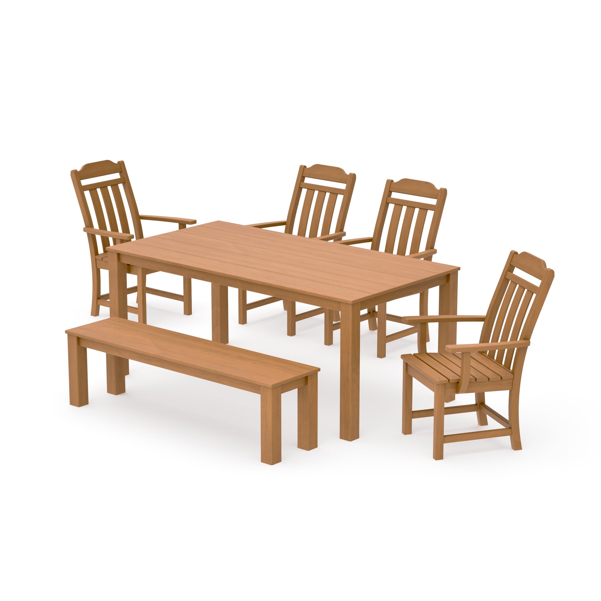 Cottage 6-Piece Parsons Dining Set with Bench