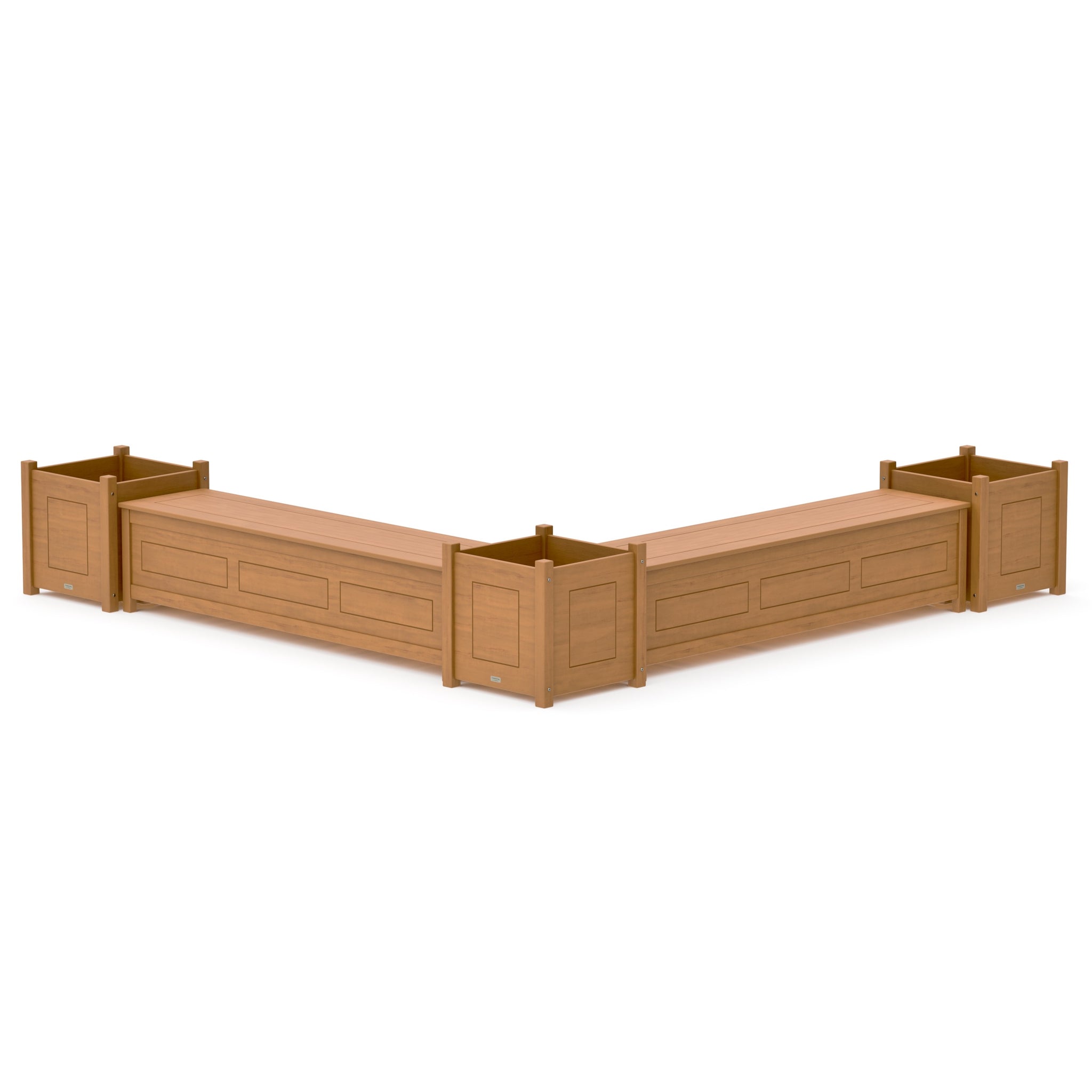 72" Country Living L- Shaped Planter Storage Bench Corner Set- Large