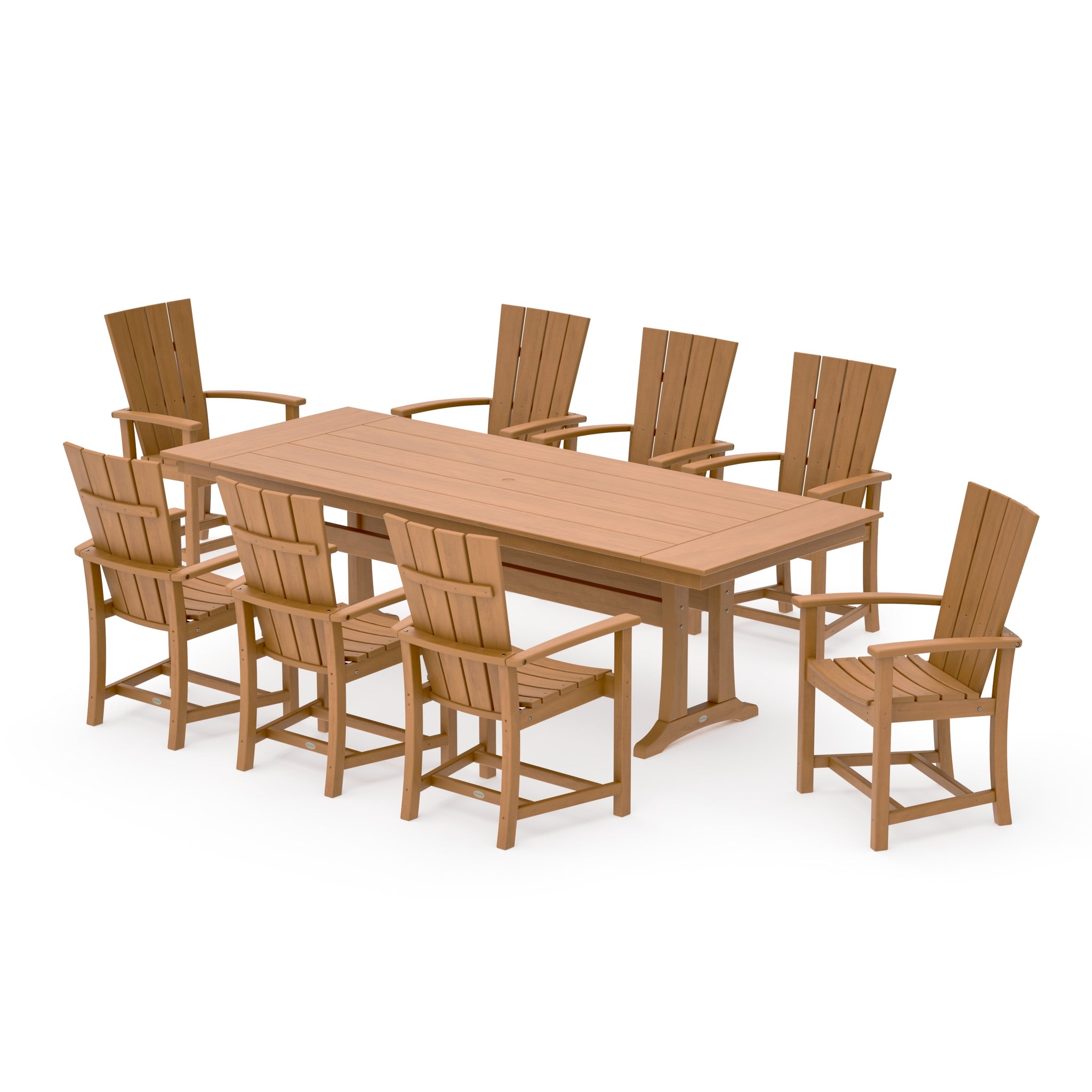 Quattro Adirondack 9-Piece Farmhouse Dining Set with Trestle Legs