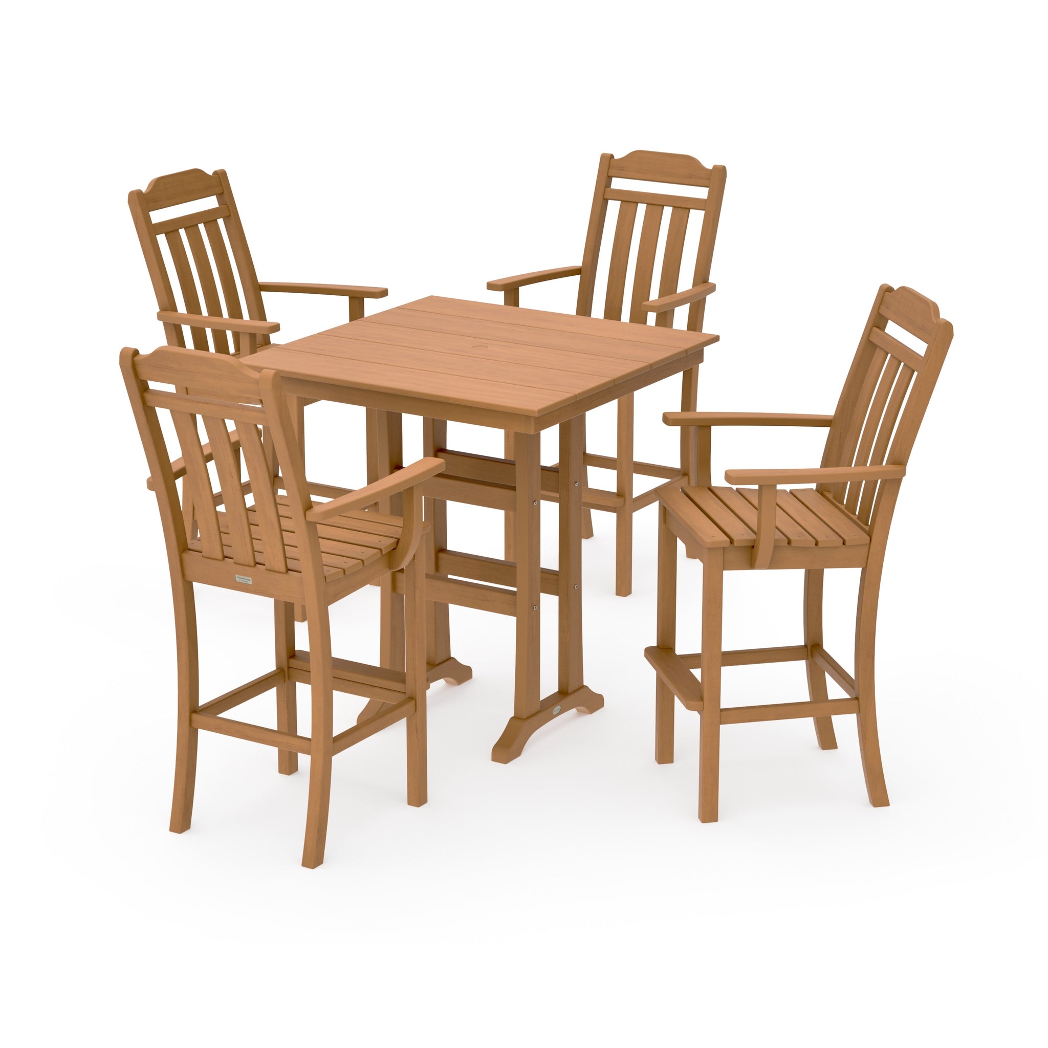 Cottage 5-Piece Farmhouse Bar Set with Trestle Legs