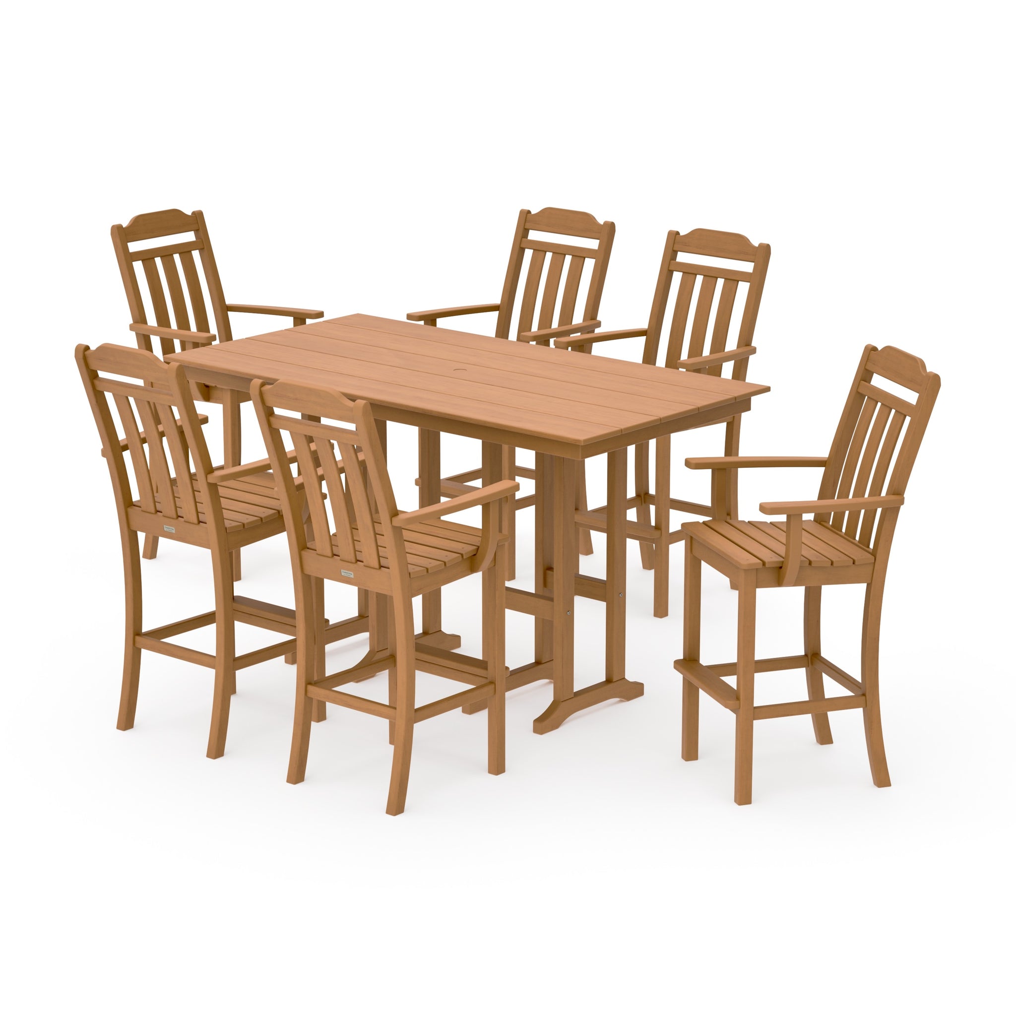 Cottage Arm Chair 7-Piece Farmhouse Bar Set
