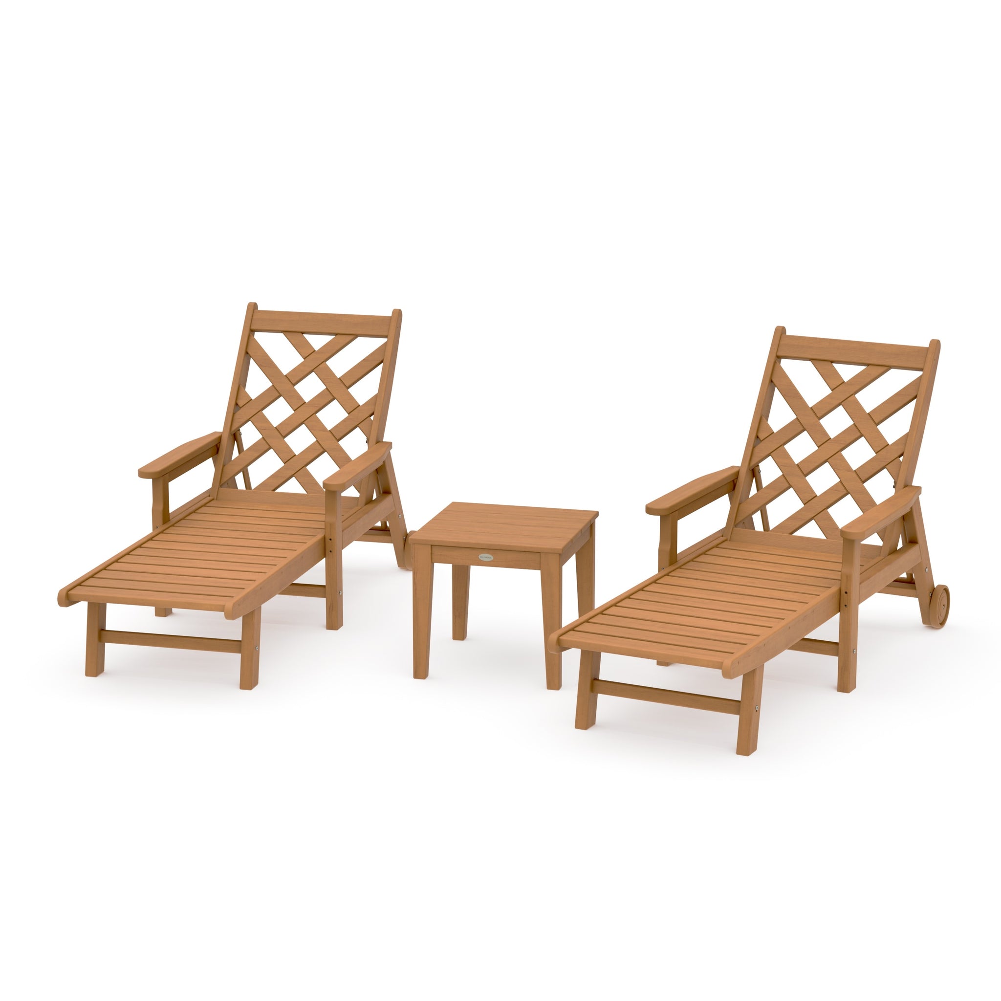 Wovendale 3-Piece Chaise Set with Arms and Wheels