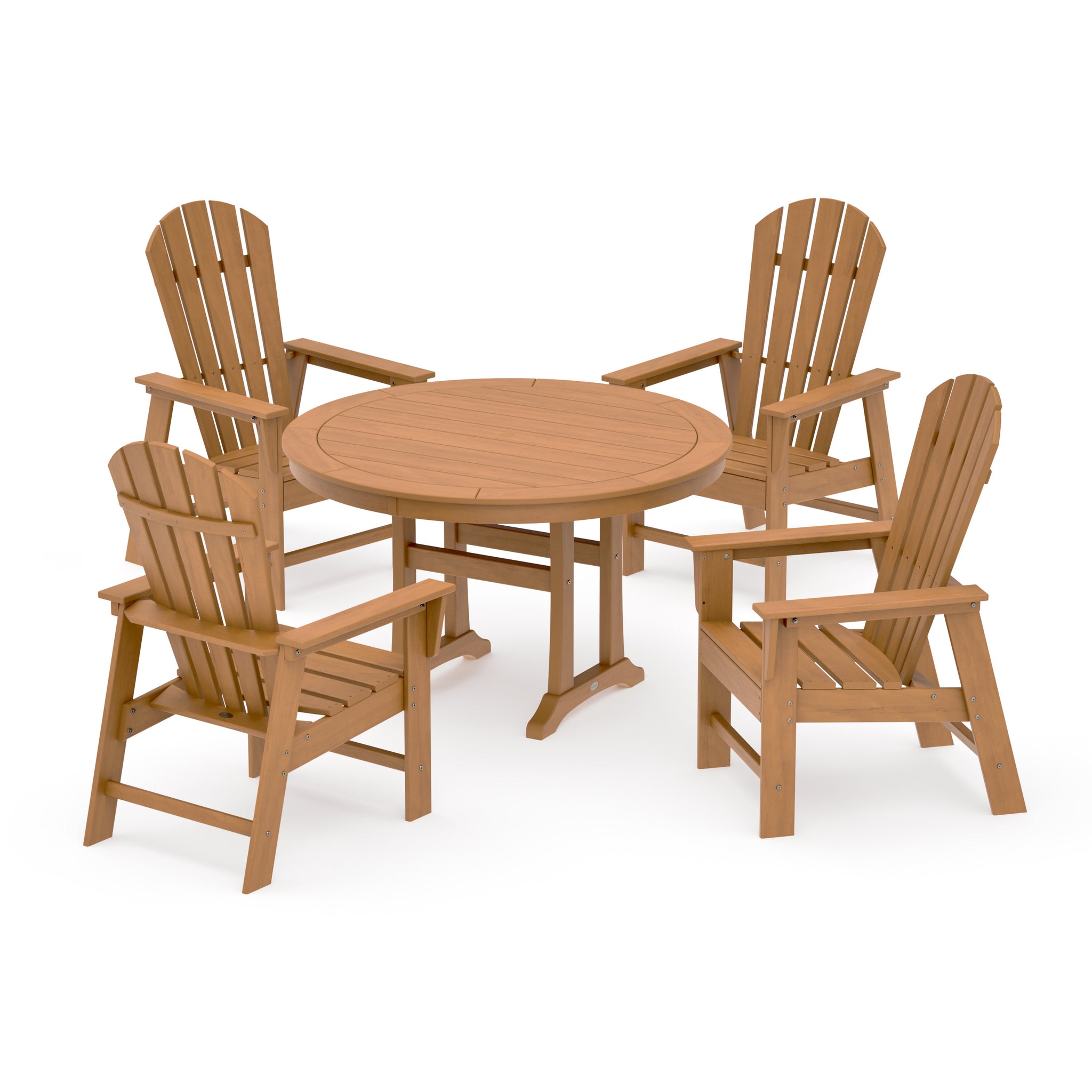 South Beach 5-Piece Round Dining Set with Trestle Legs