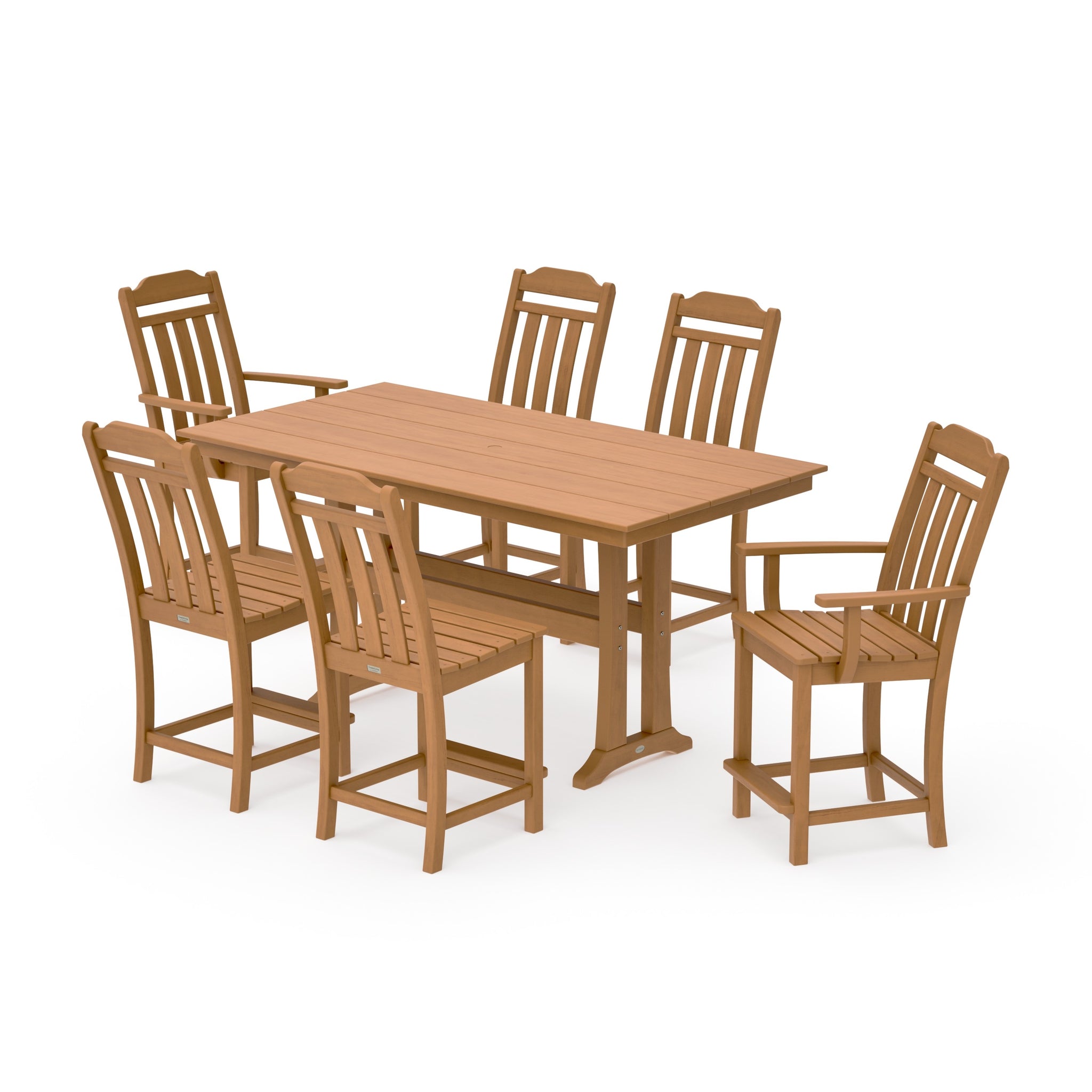 Cottage 7-Piece Farmhouse Counter Set with Trestle Legs
