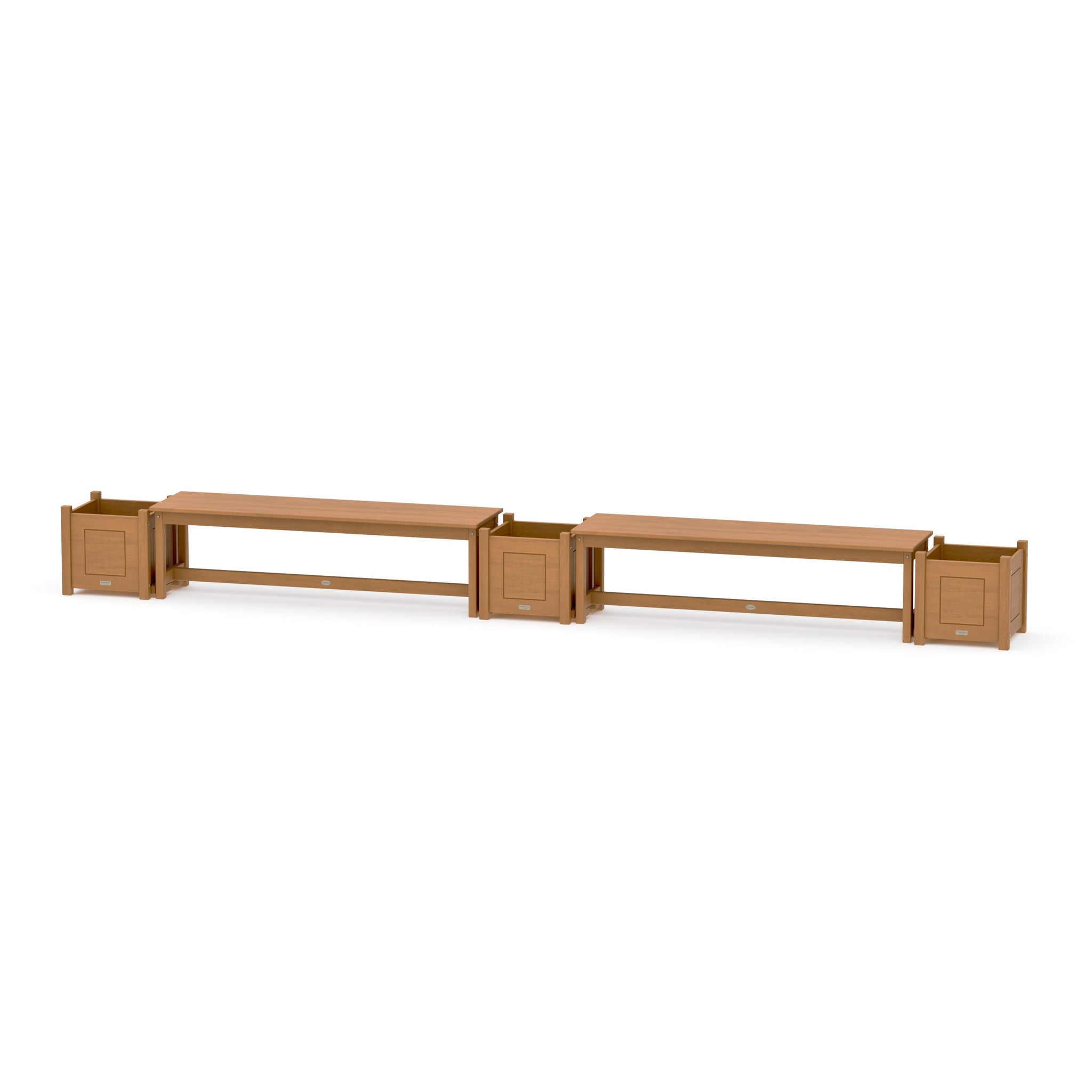 60" Country Living Straight Double Planter Bench Set