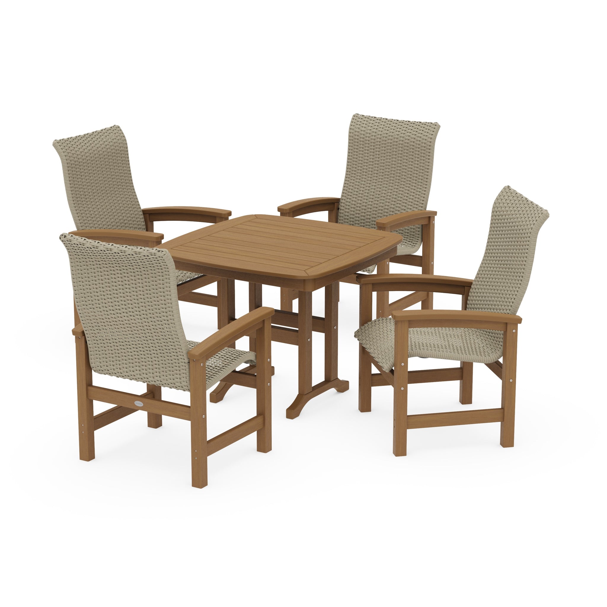 Coastal Woven High-Back 5-Piece Dining Set