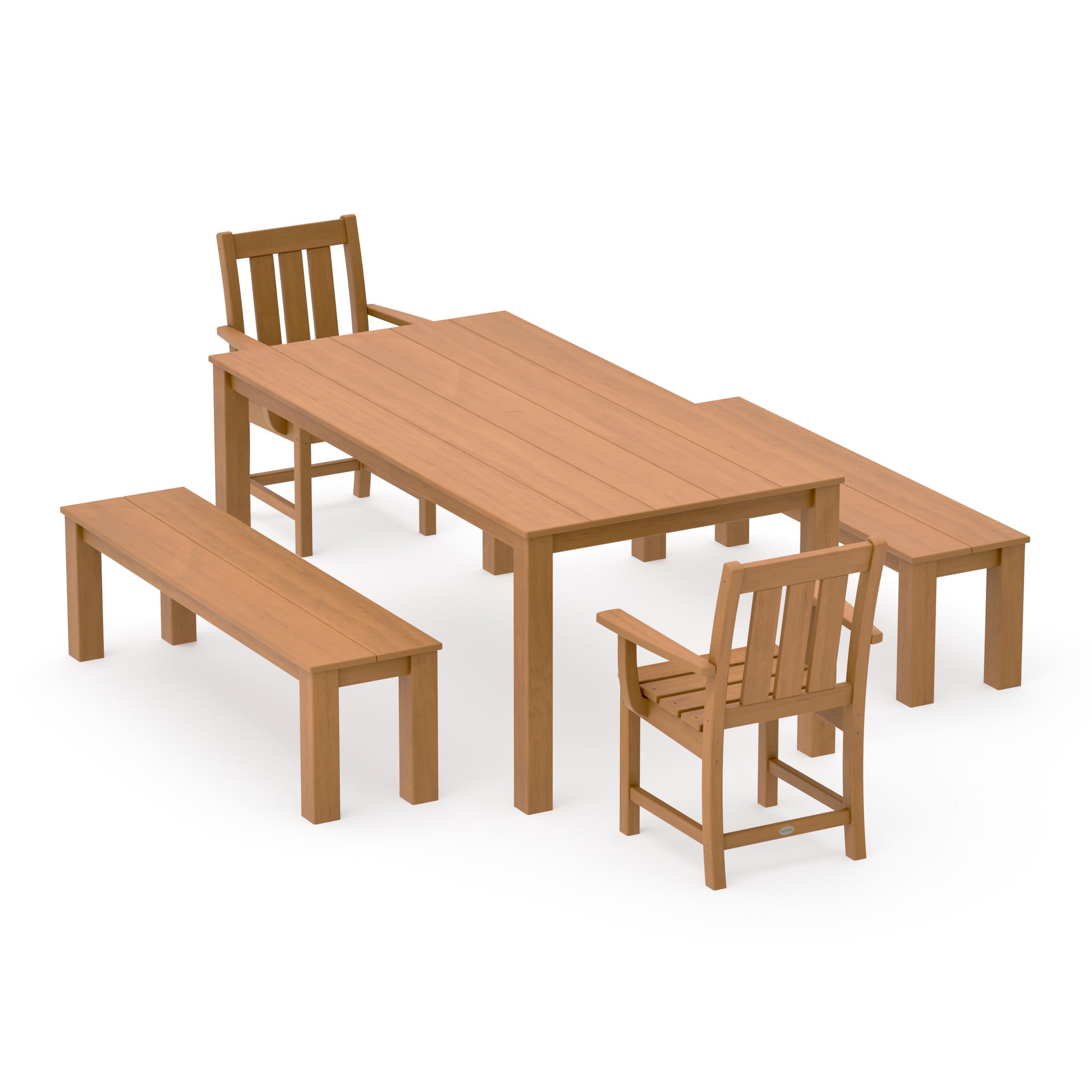 Oxford 5-Piece Parsons Dining Set with Benches