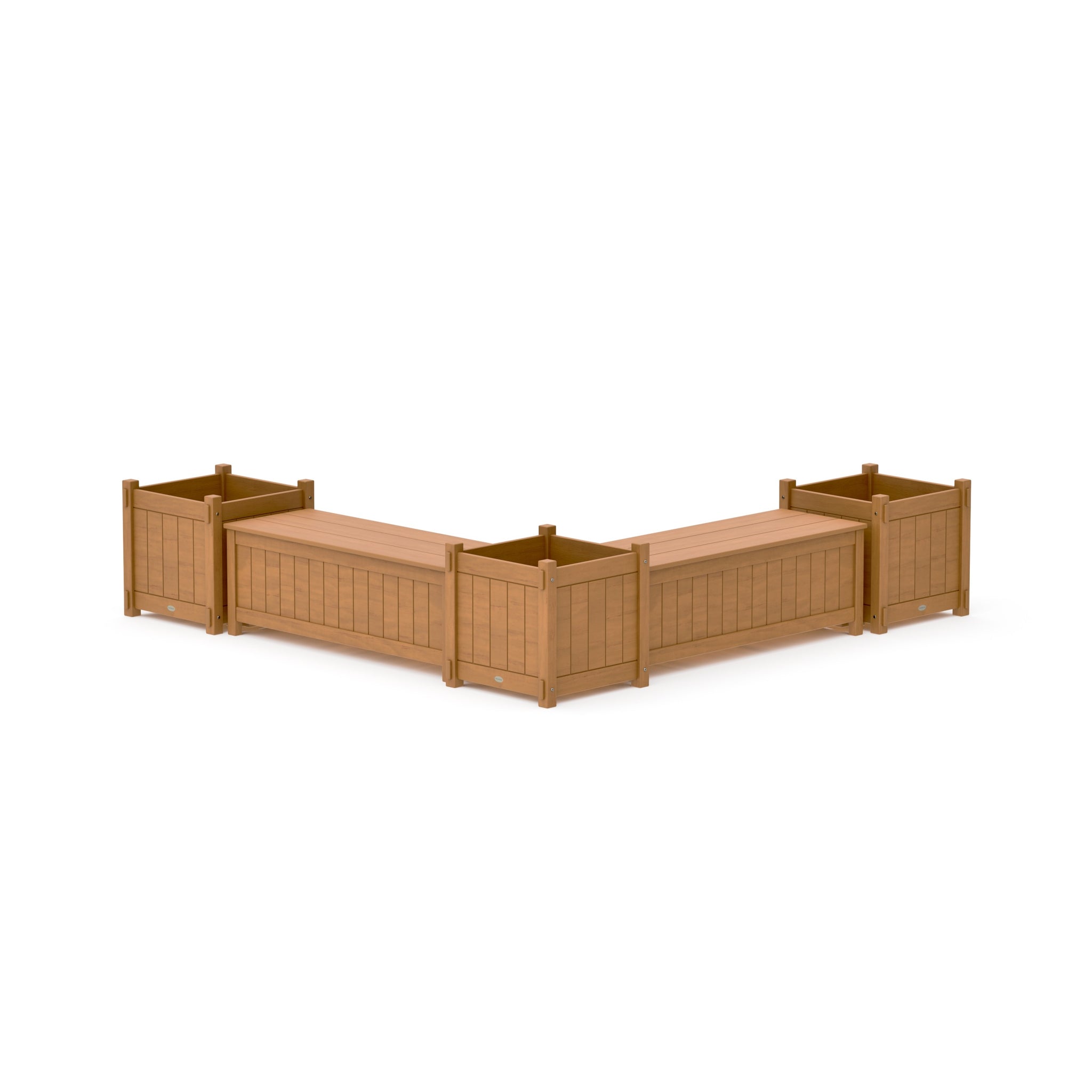 48" Vineyard L- Shaped Planter Storage Bench Corner Set- Large