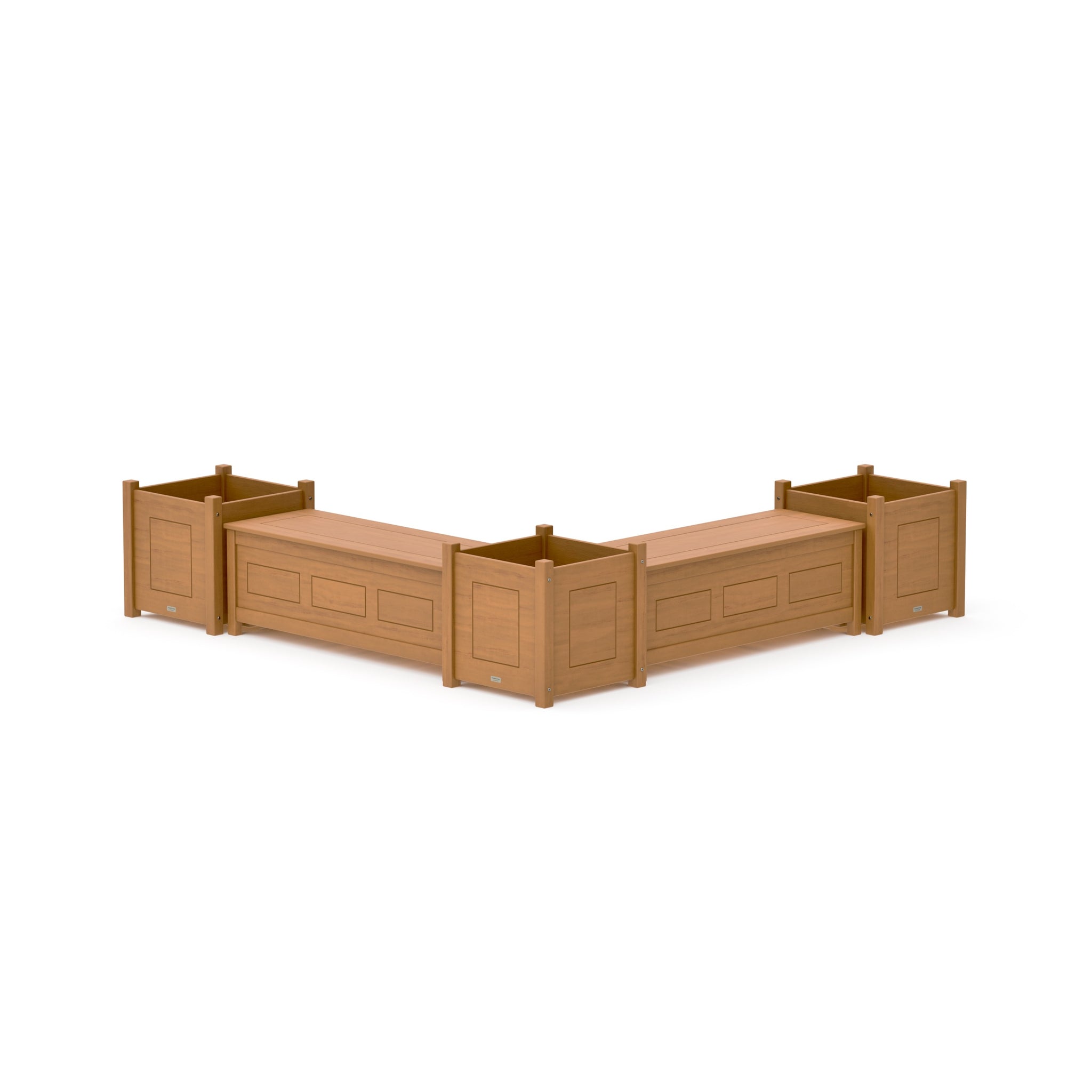 48" Country Living L- Shaped Planter Storage Bench Corner Set- Large