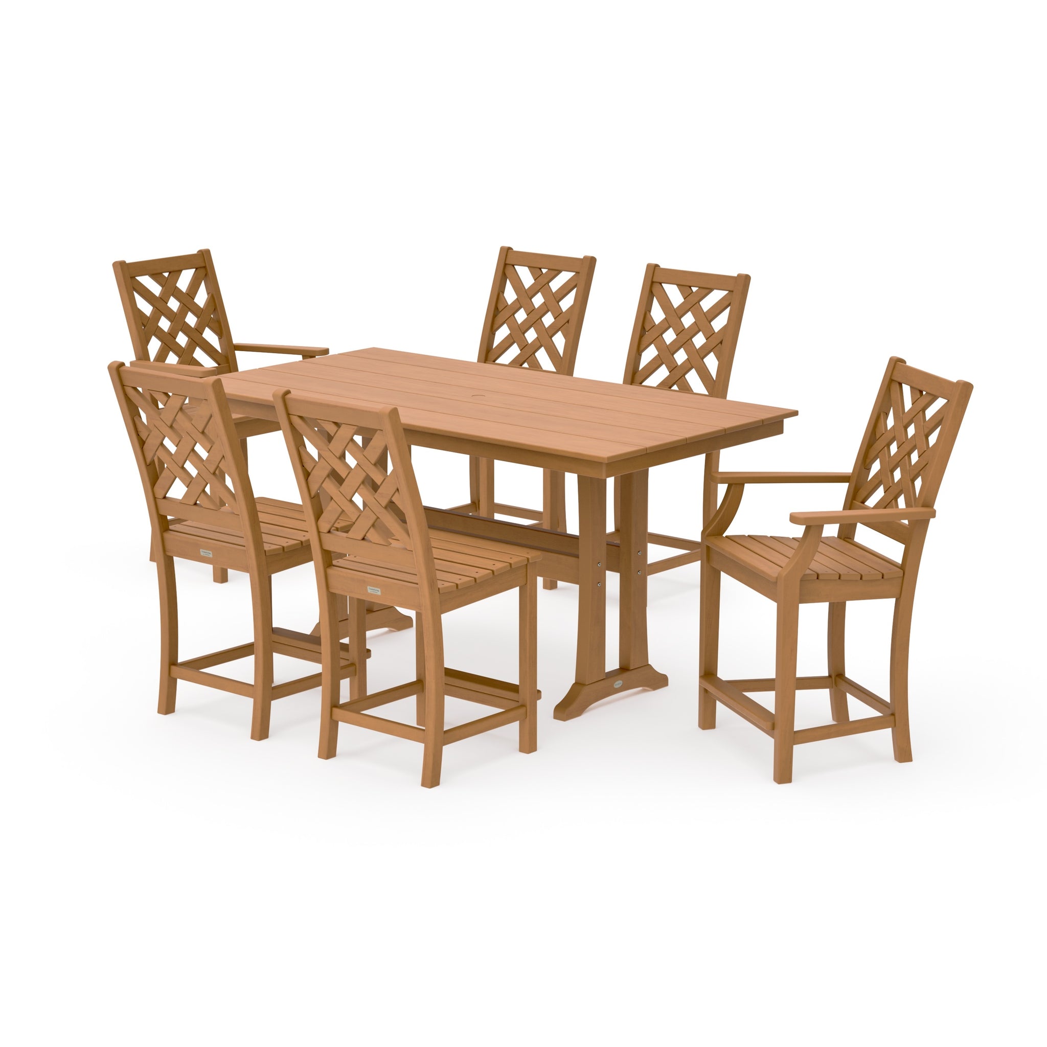 Wovendale 7-Piece Farmhouse Counter Set with Trestle Legs