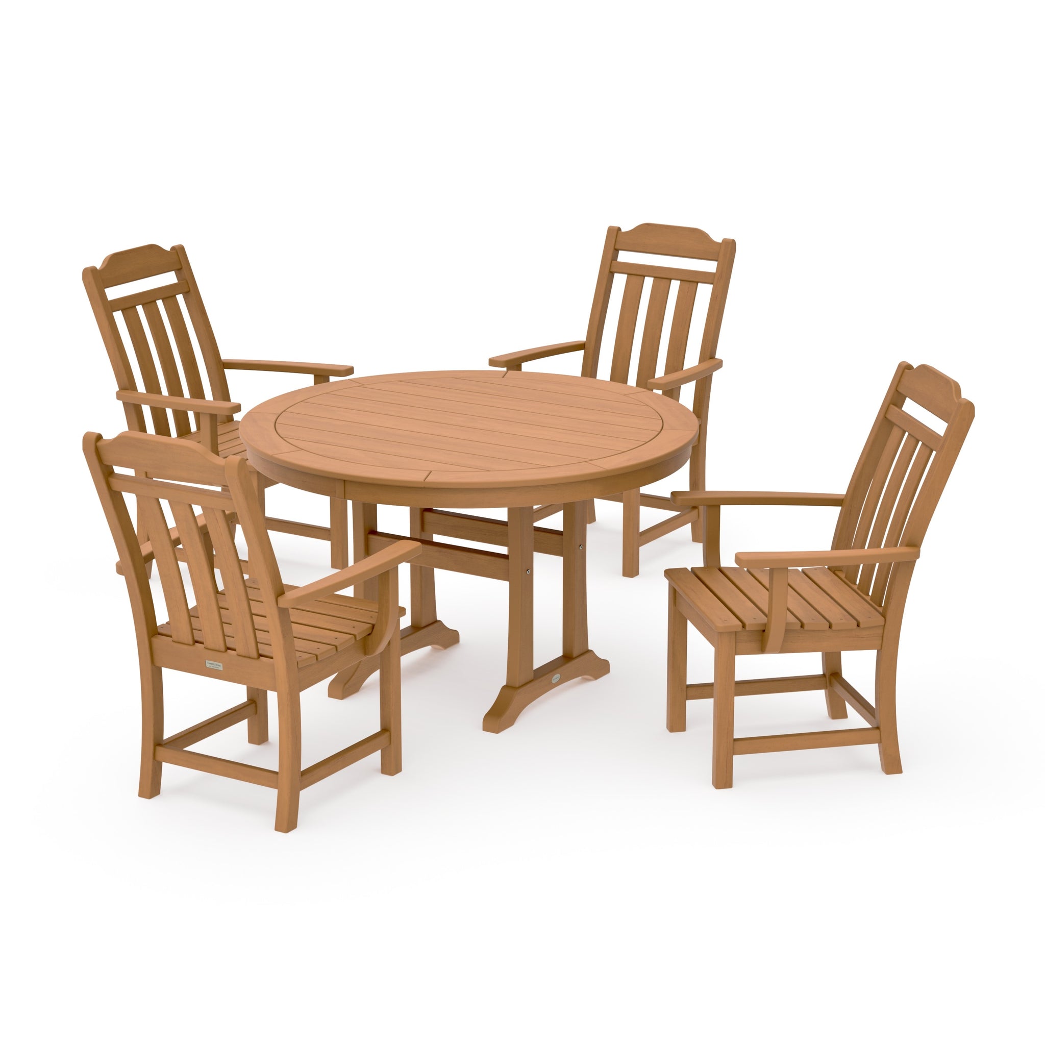 Cottage 5-Piece Round Dining Set with Trestle Legs