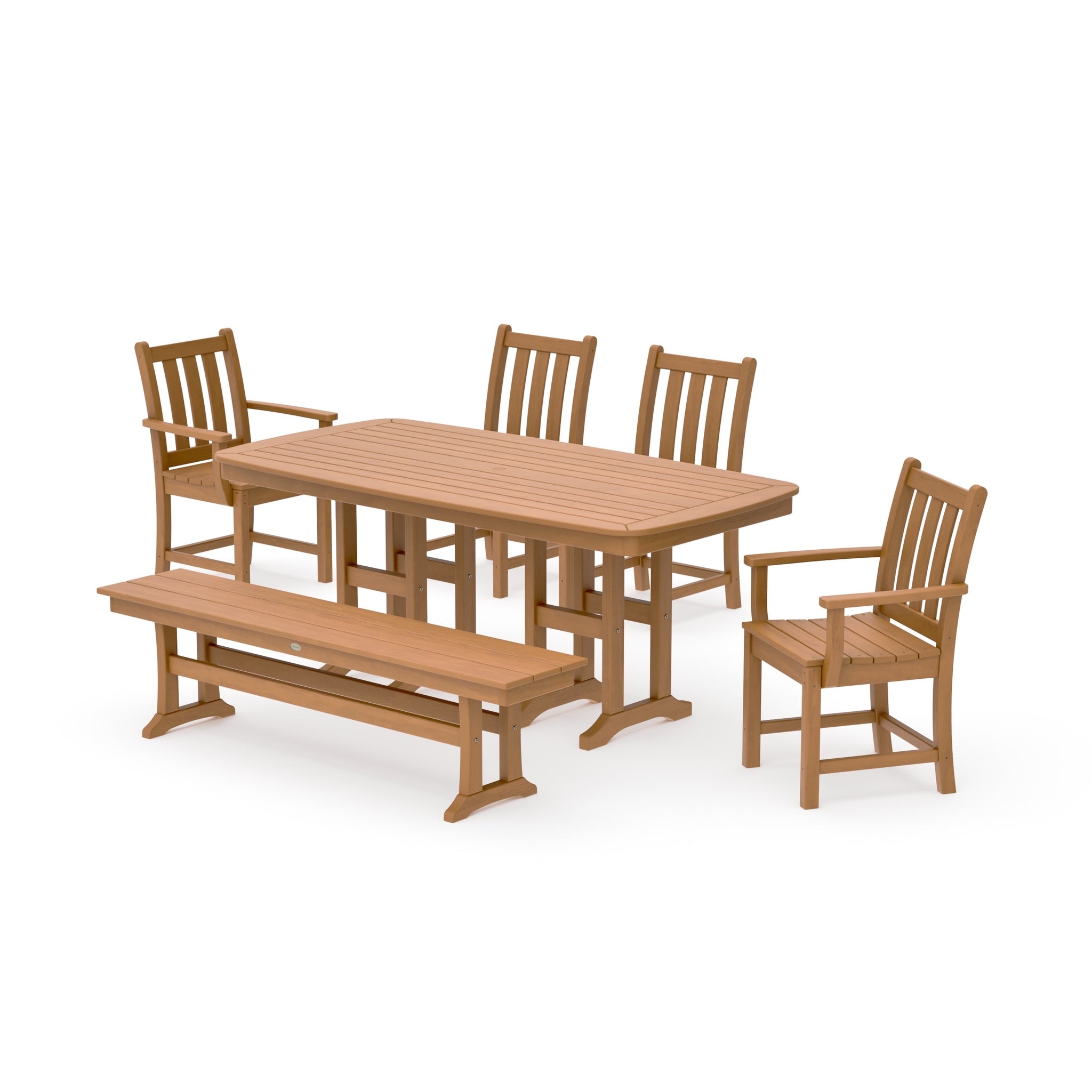 Traditional Garden 6-Piece Dining Set with Bench