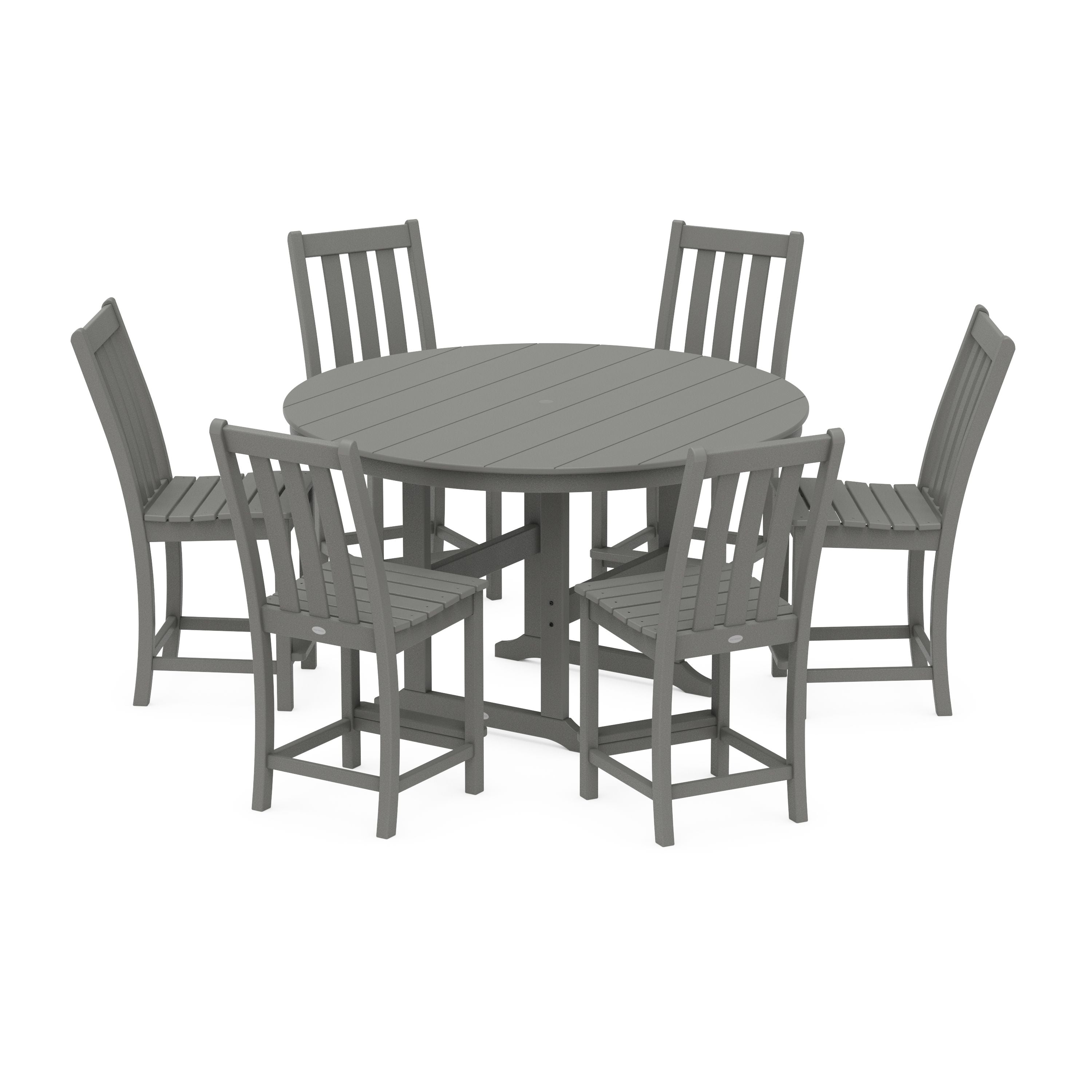 Vineyard 7-Piece Farmhouse Side Chair Round Farmhouse Counter Set