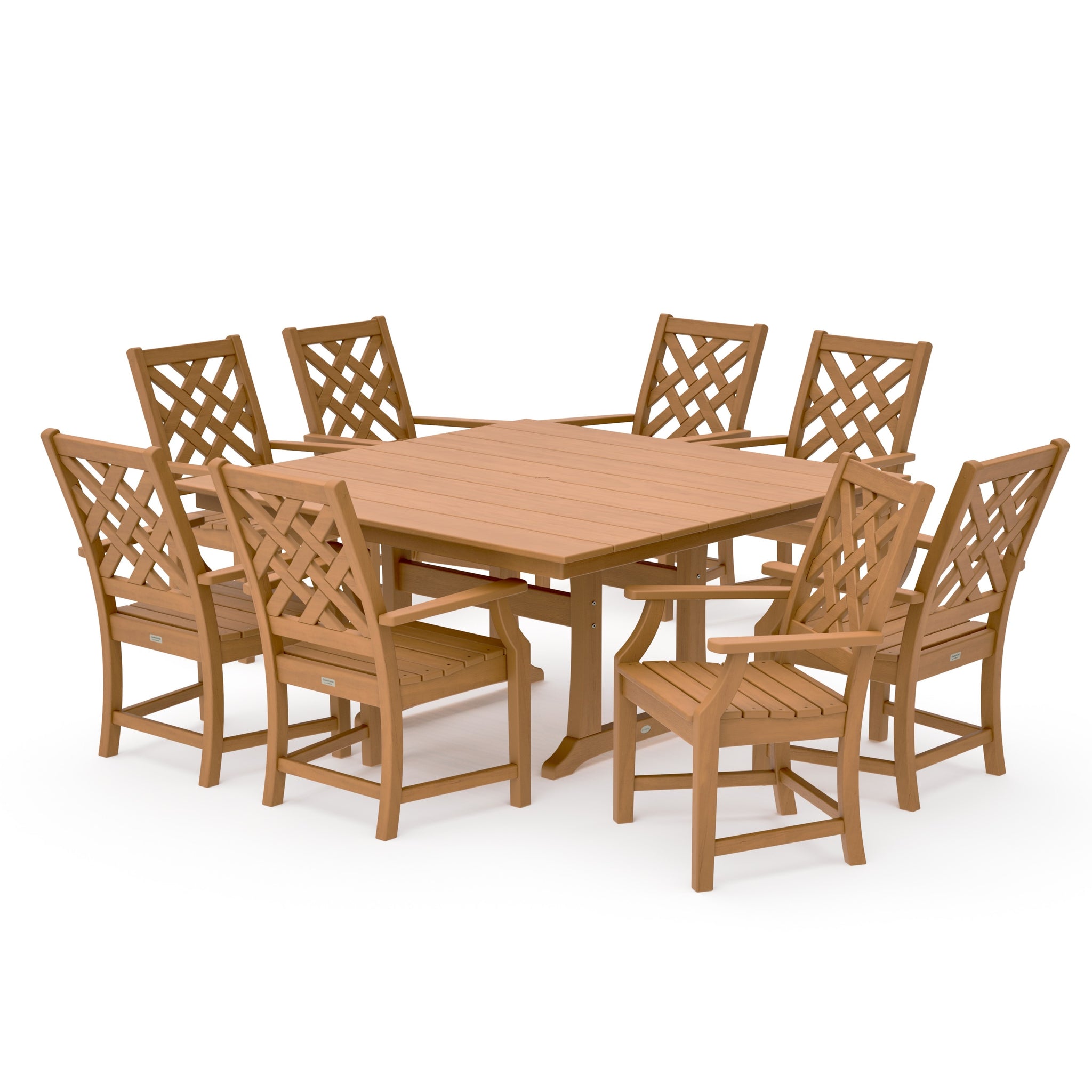 Wovendale 9-Piece Square Farmhouse Dining Set with Trestle Legs
