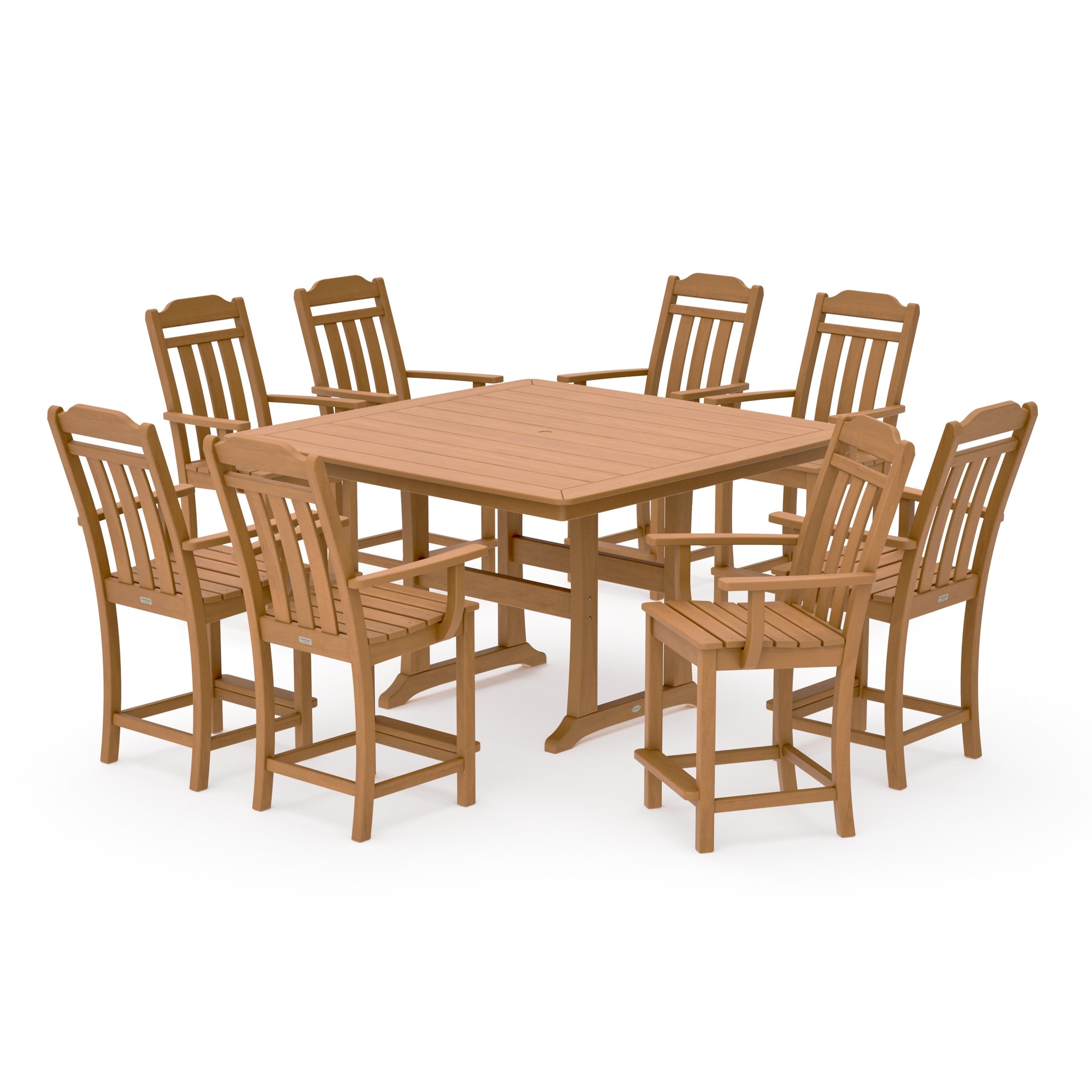 Cottage 9-Piece Square Counter Set with Trestle Legs
