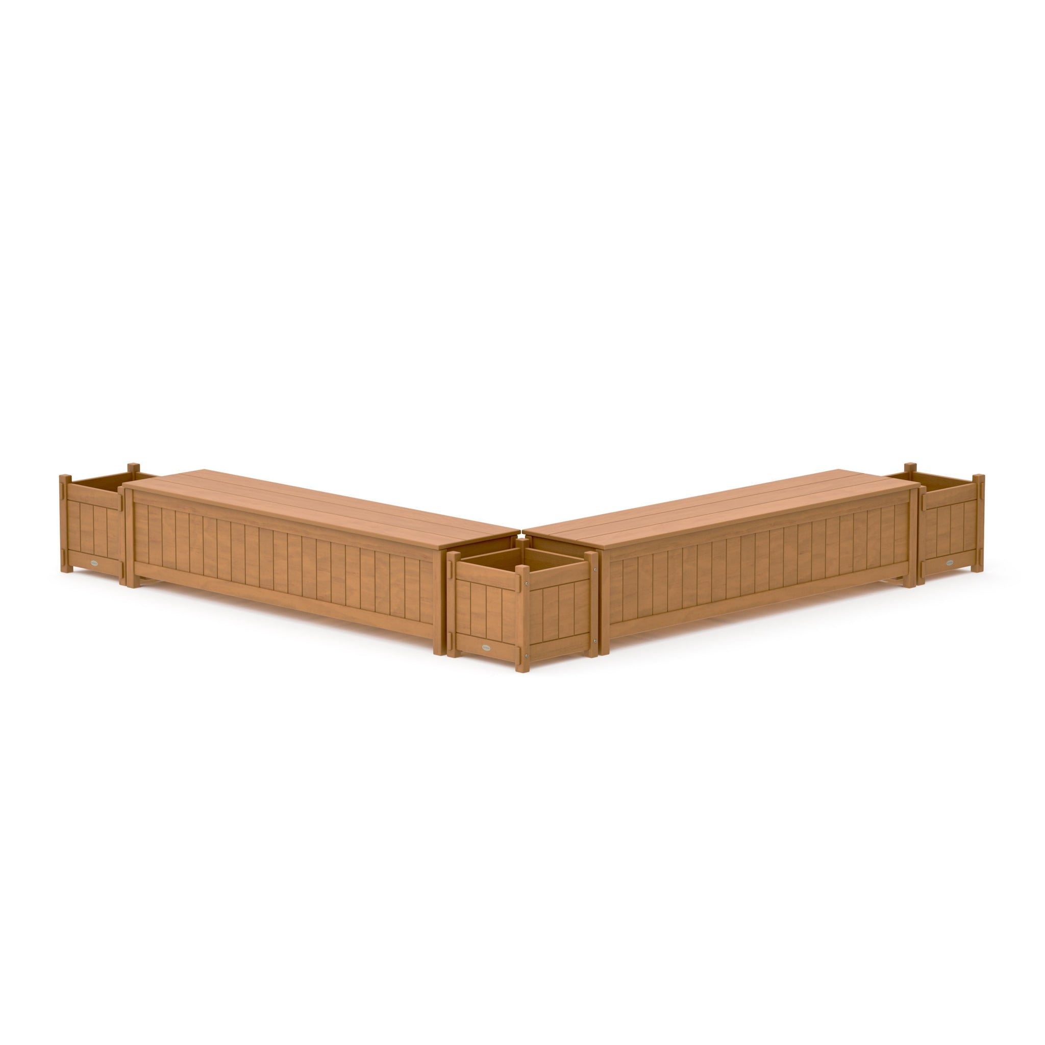 72" Vineyard L- Shaped Planter Storage Bench Corner Set