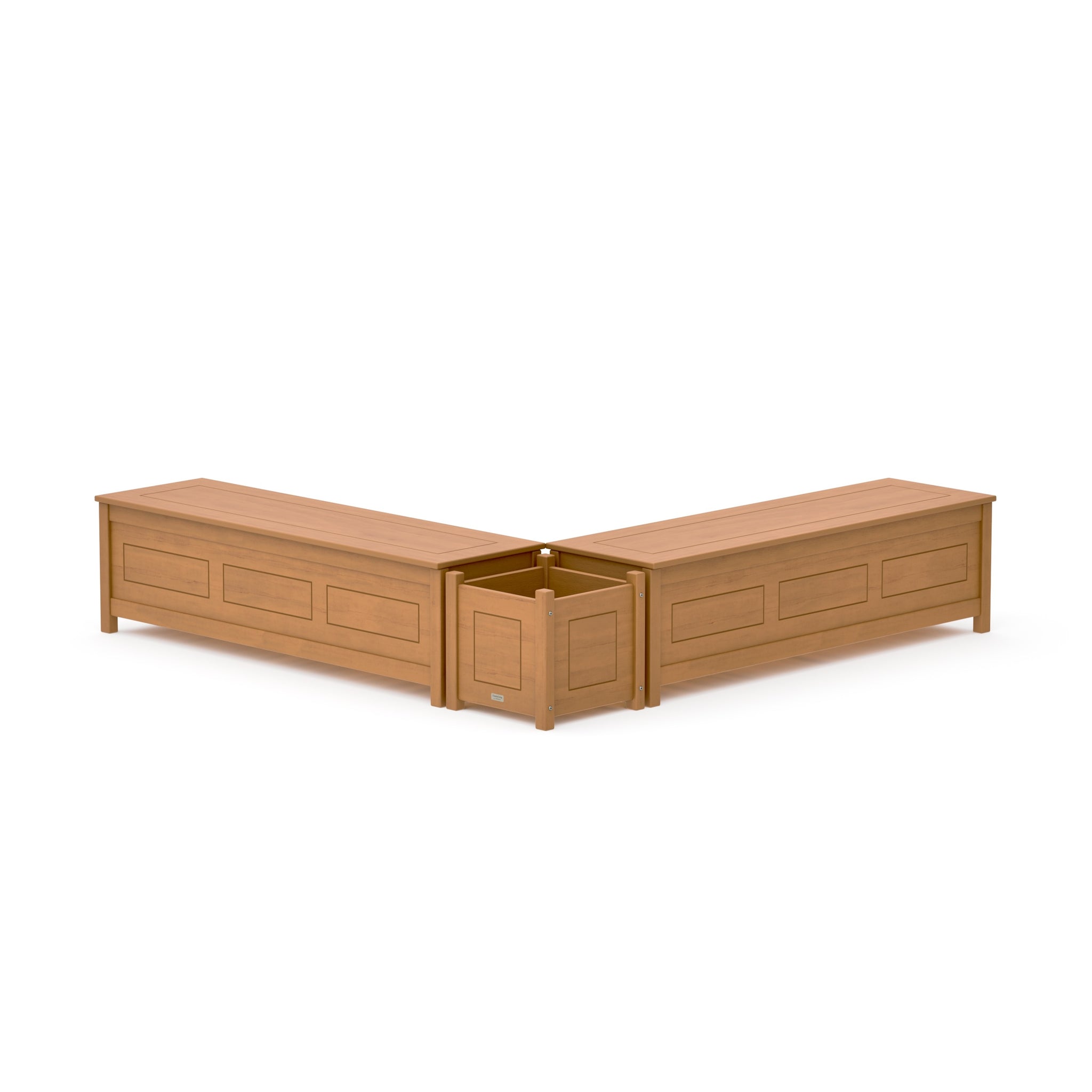 60" Country Living L- Shaped Planter Storage Bench Set