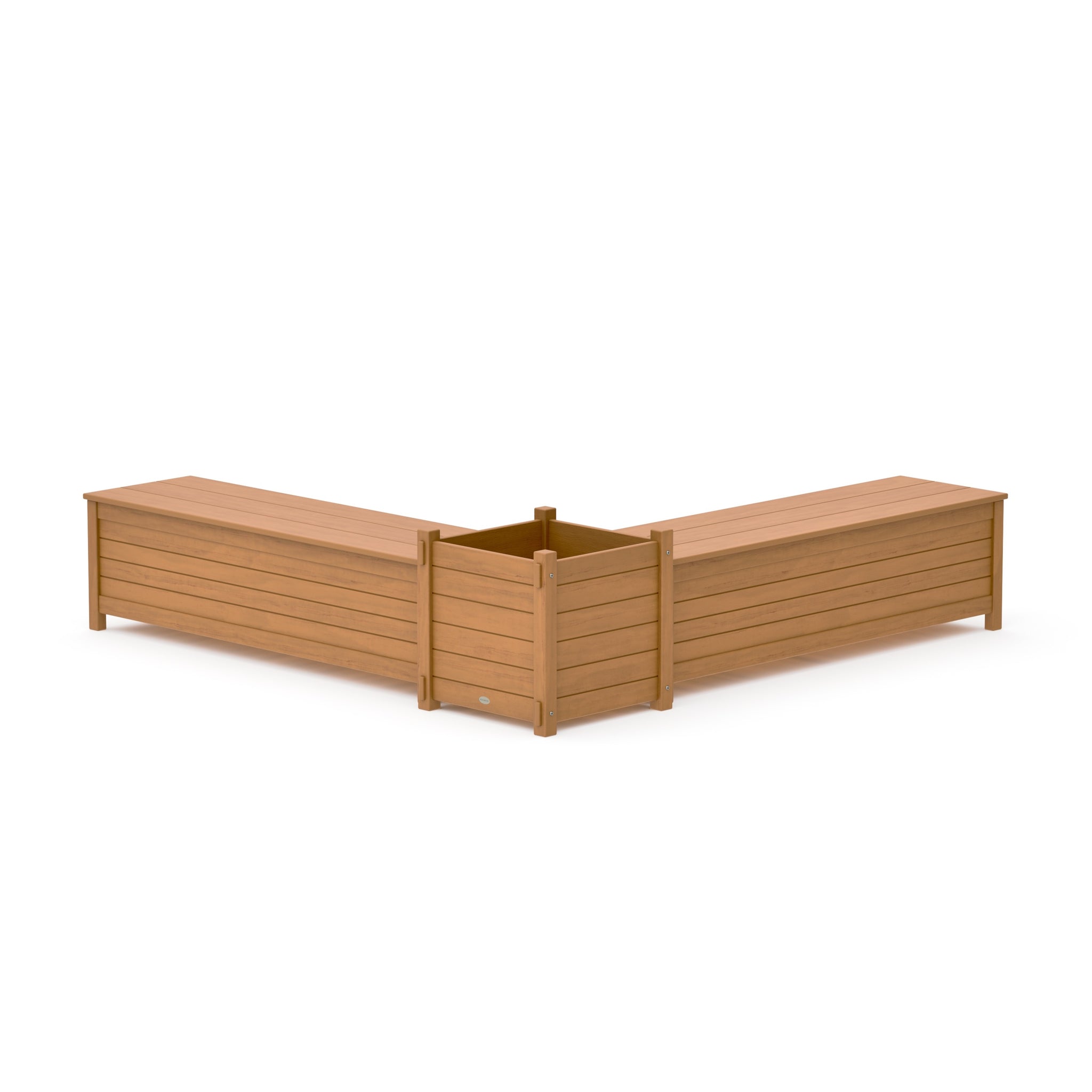 60" Nautical L- Shaped Planter Storage Bench Set- Large
