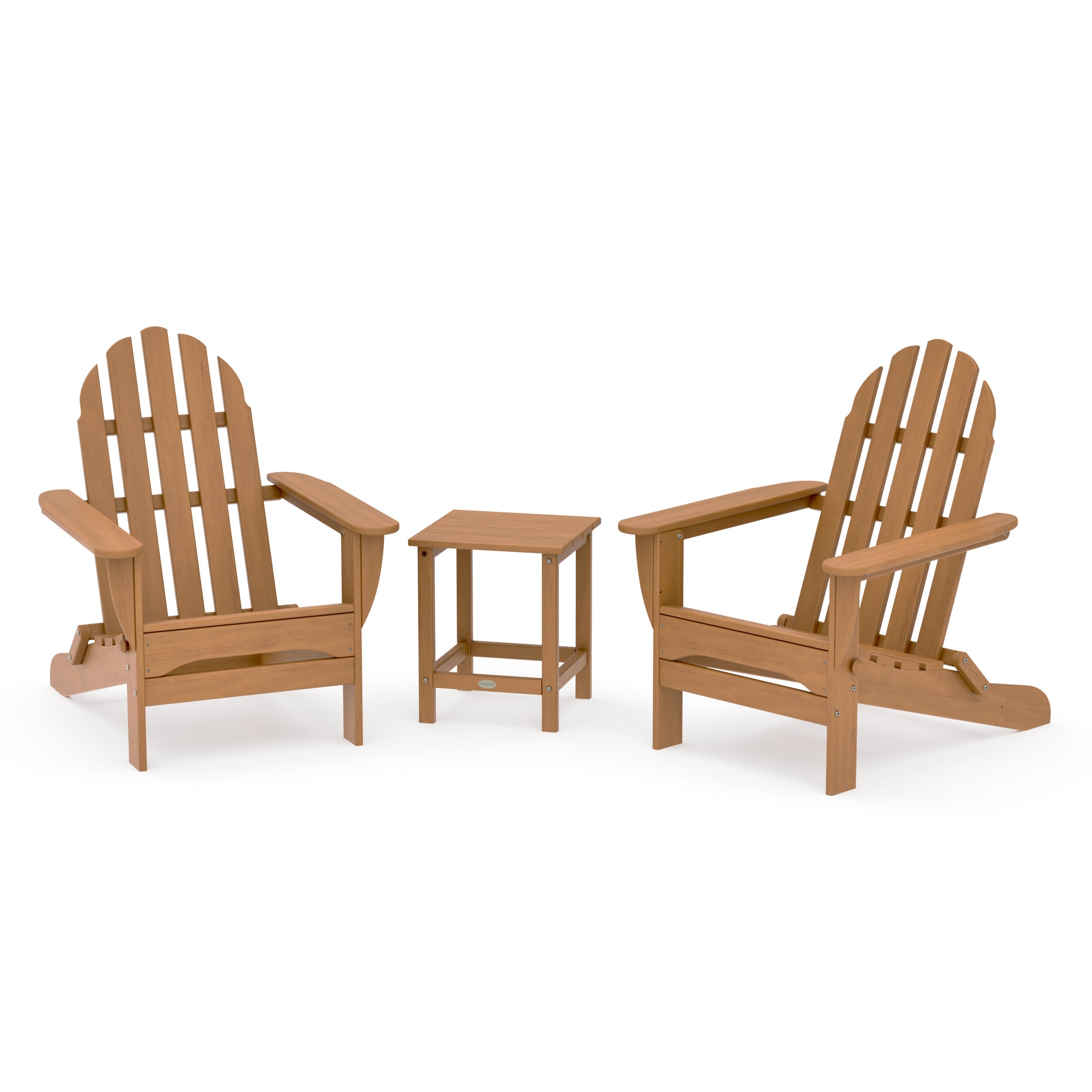 Classic Folding Adirondack 3-Piece Set with Long Island 18" Side Table