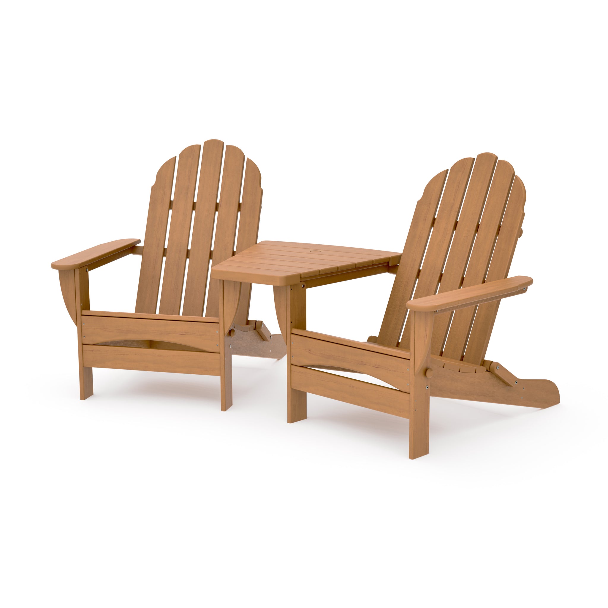 Classic Oversized Adirondacks with Angled Connecting Table