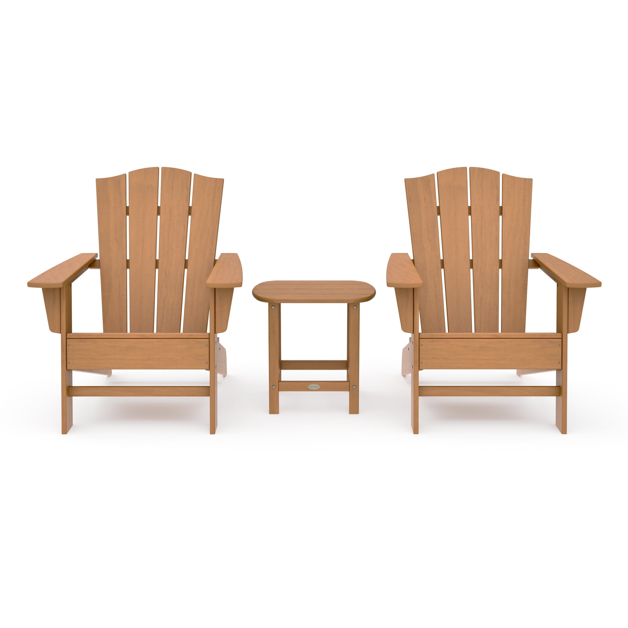 Wave 3-Piece Adirondack Chair Set with The Crest Chairs