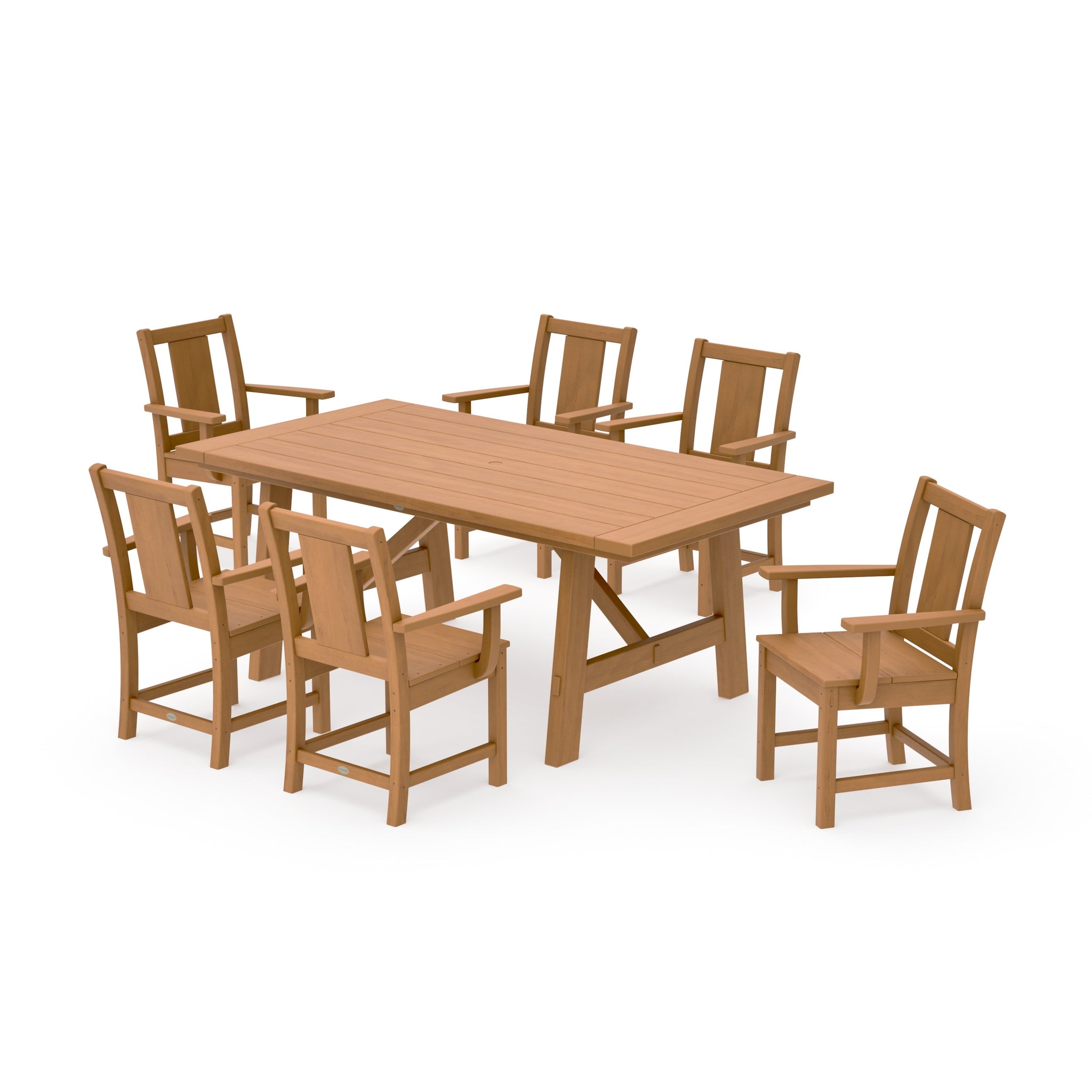 Prairie Arm Chair 7-Piece Rustic Farmhouse Dining Set