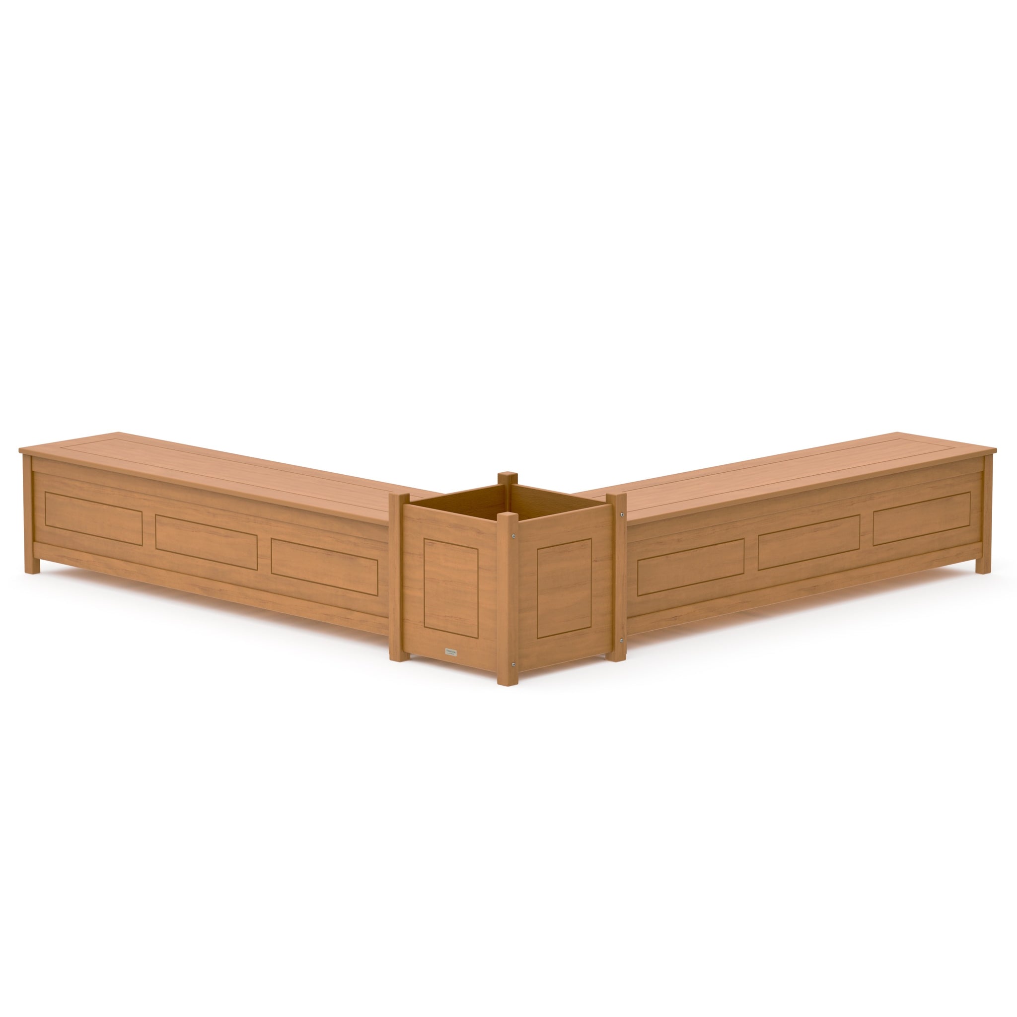 72" Country Living L- Shaped Planter Storage Bench Set- Large