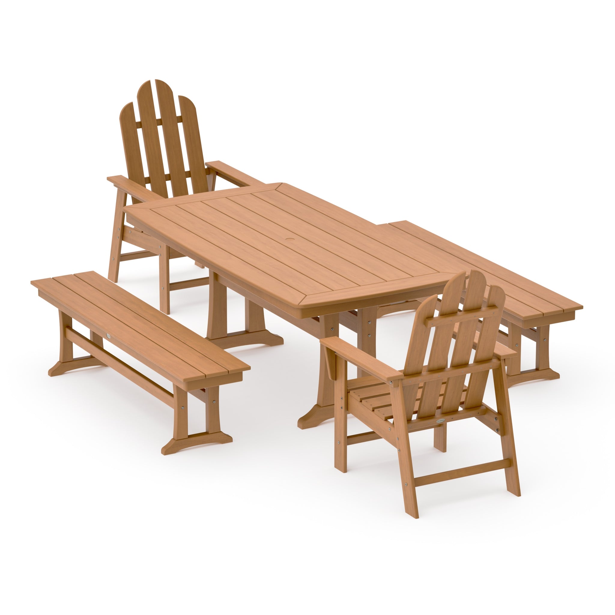 Long Island 5-Piece Dining Set with Trestle Legs