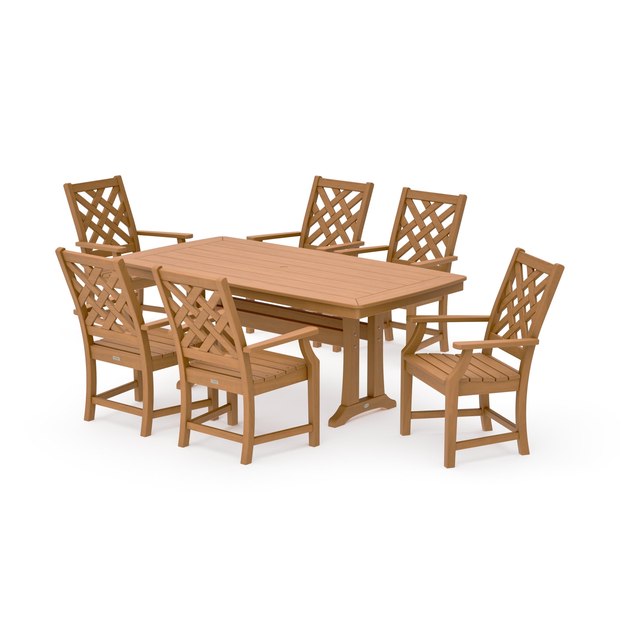 Wovendale Arm Chair 7-Piece Dining Set with Trestle Legs