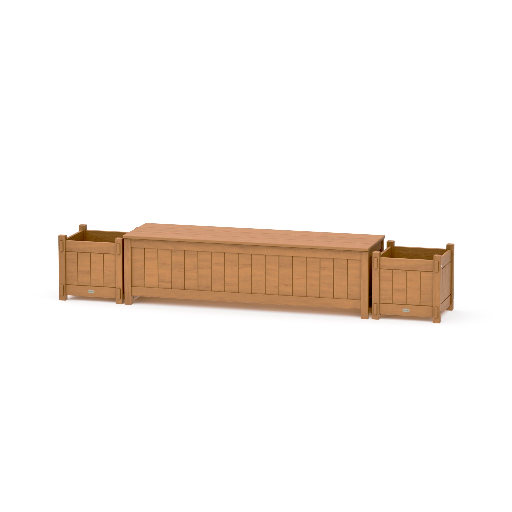60" Vineyard Straight Planter Storage Bench Set