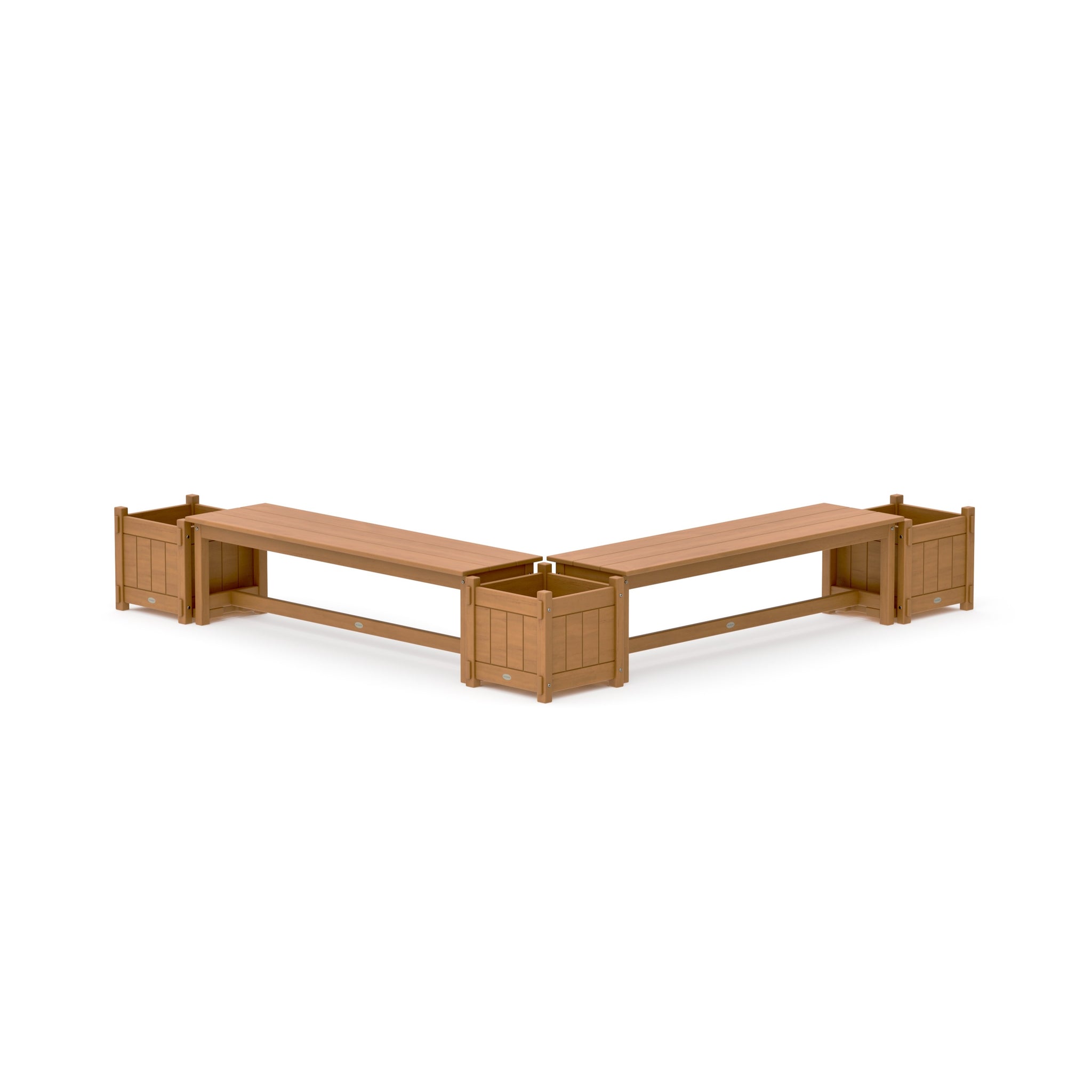60" Vineyard L- Shaped Planter Bench Corner Set