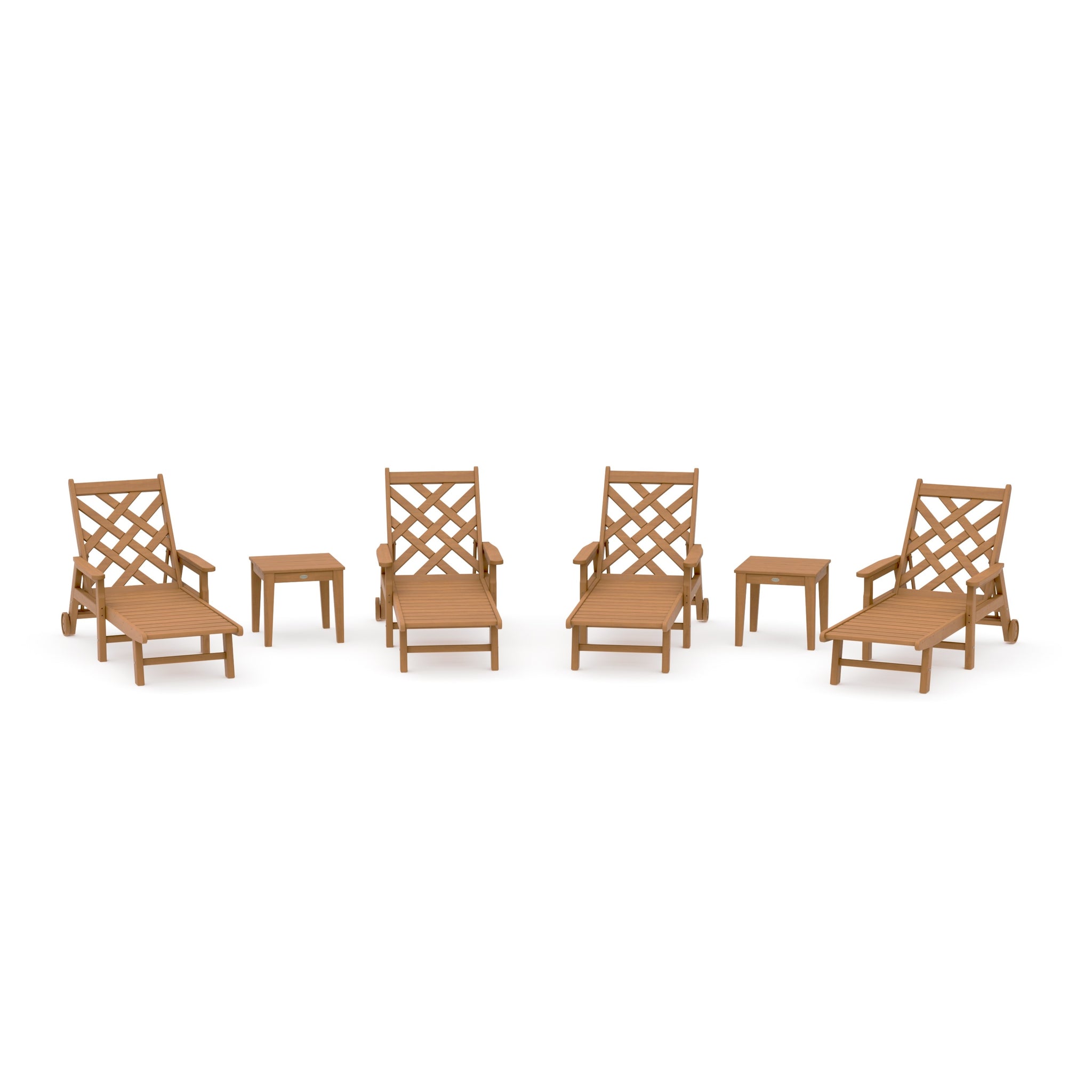 Wovendale 6-Piece Chaise Set with Arms and Wheels