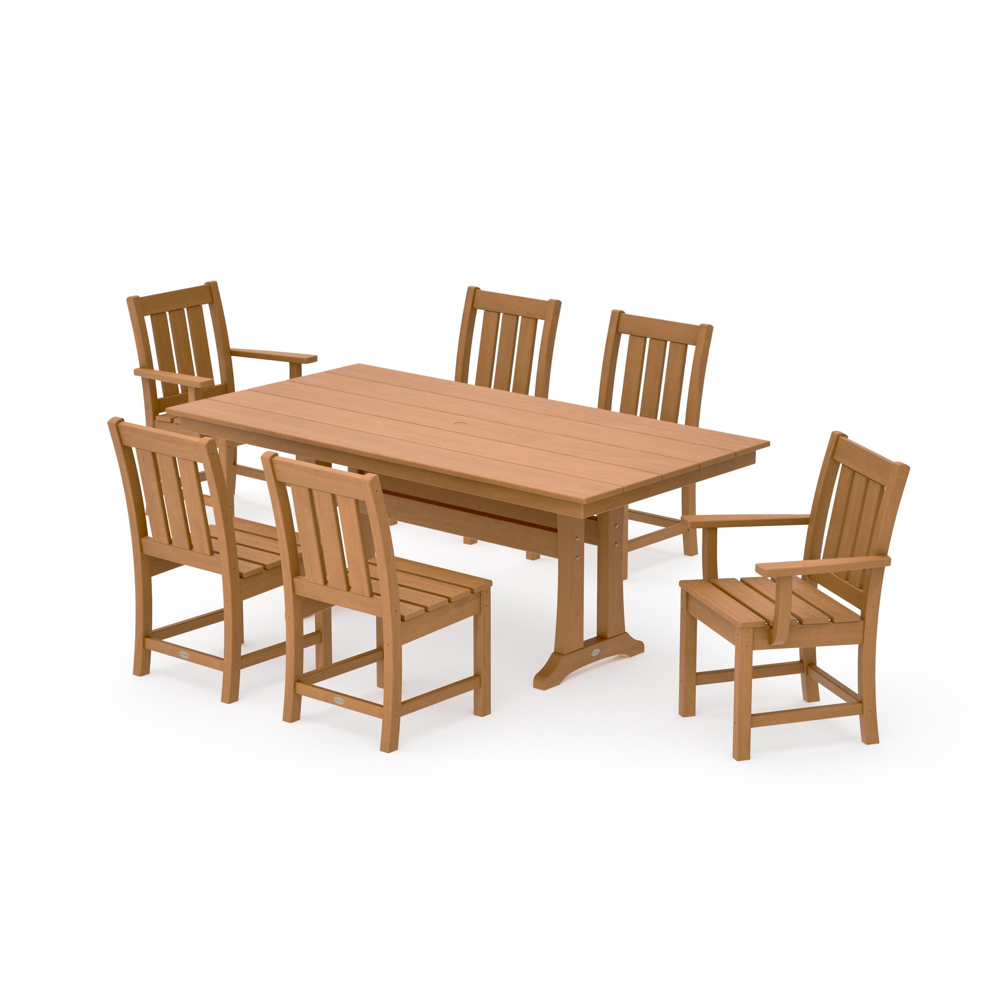 Oxford 7-Piece Farmhouse Dining Set with Trestle Legs