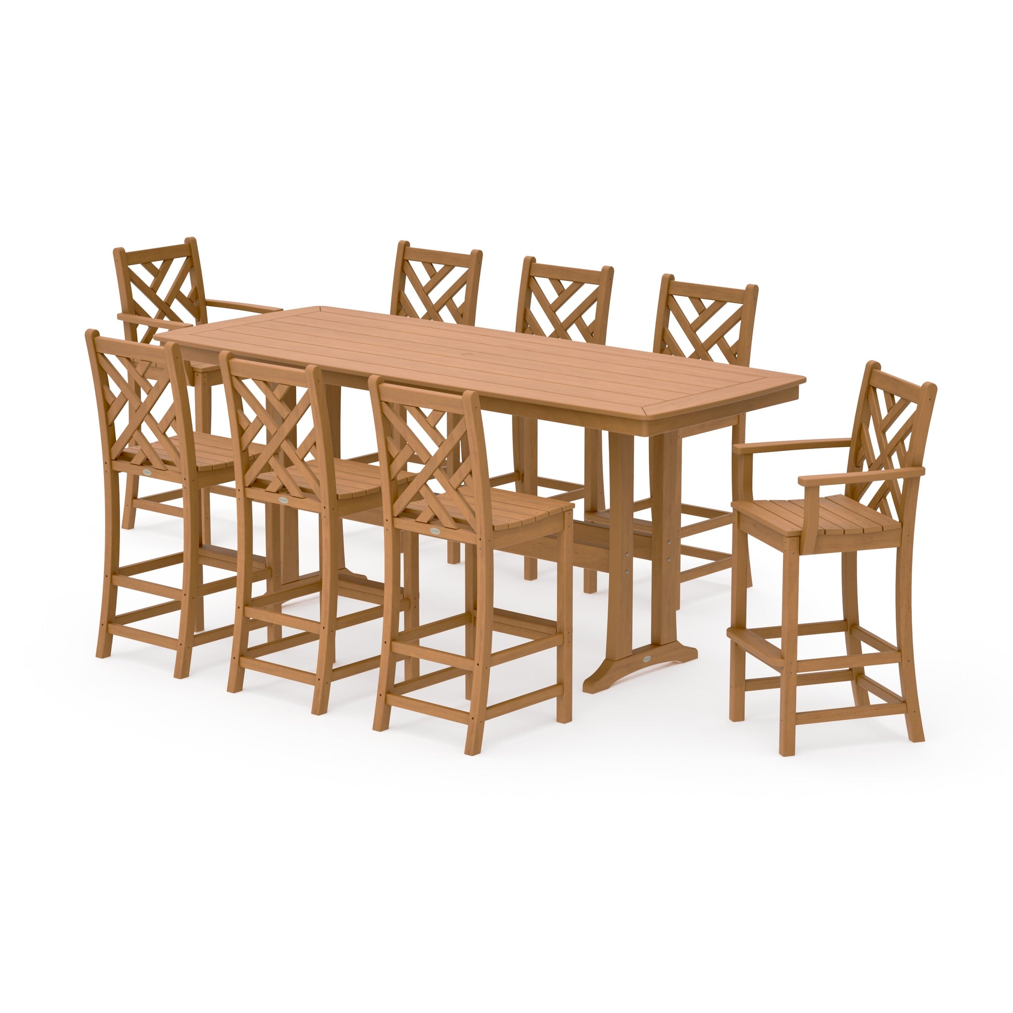 Chippendale 9-Piece Bar Set with Trestle Legs