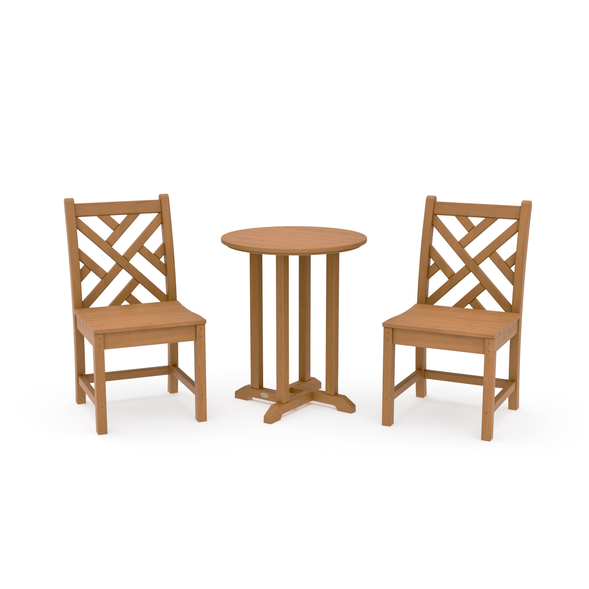 Chippendale Side Chair 3-Piece Round Bistro Dining Set