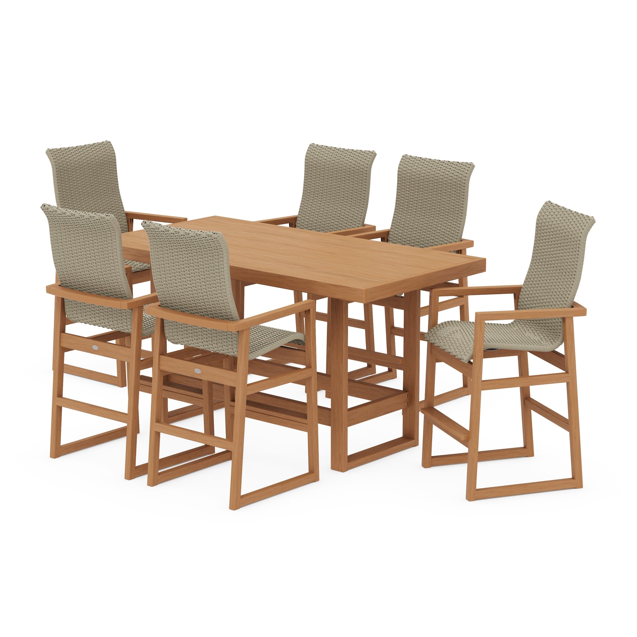 EDGE Woven Highback Arm Chair 7-Piece Bar Set