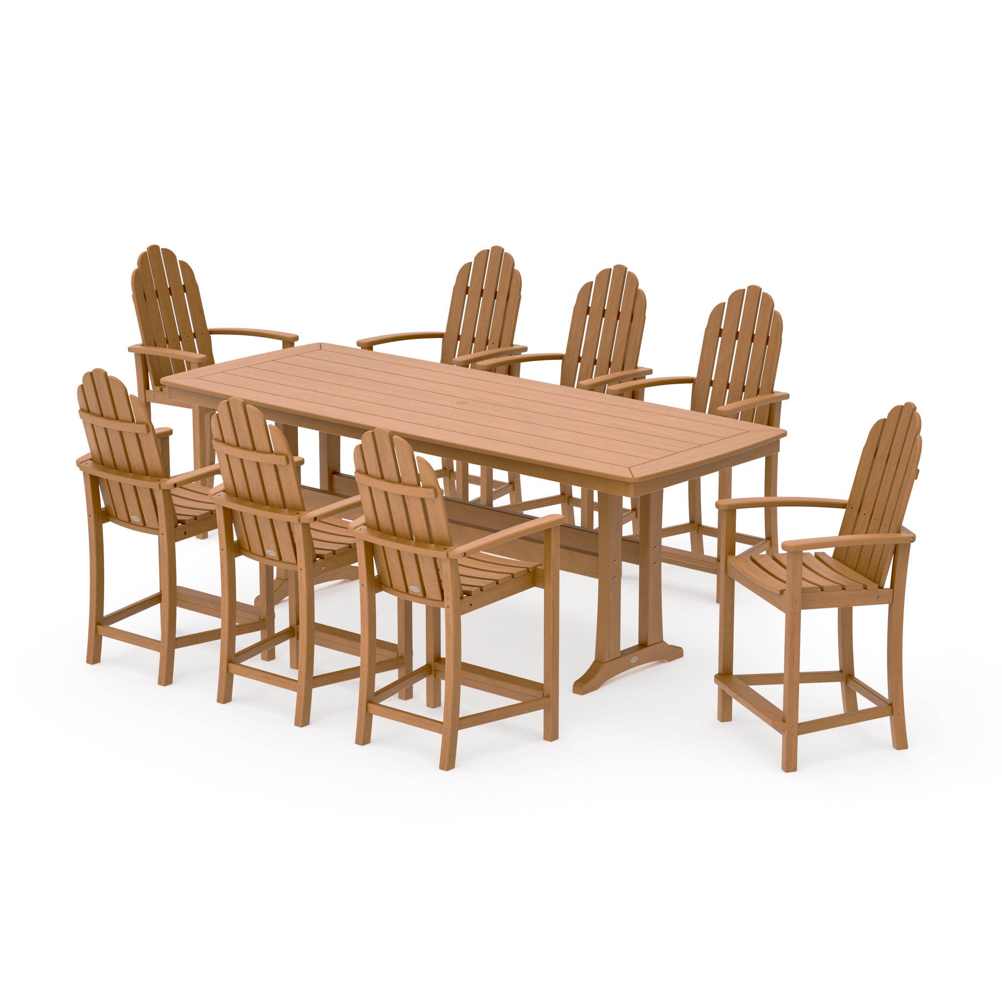 Classic Adirondack 9-Piece Counter Set with Trestle Legs
