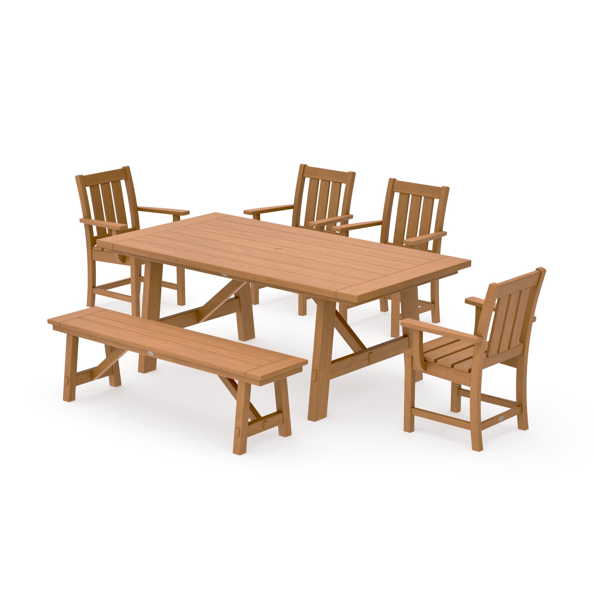 Oxford 6-Piece Rustic Farmhouse Dining Set with Bench