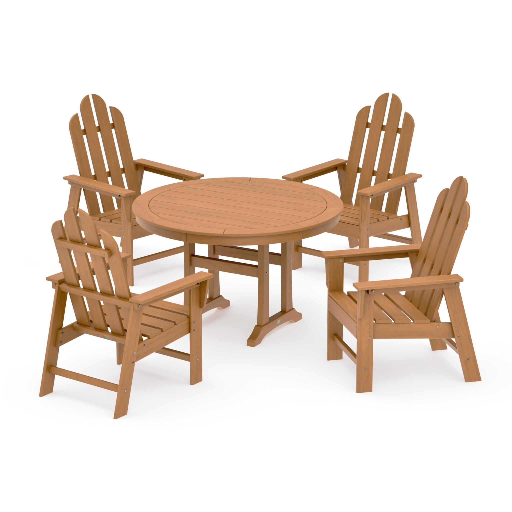 Long Island 5-Piece Round Dining Set with Trestle Legs