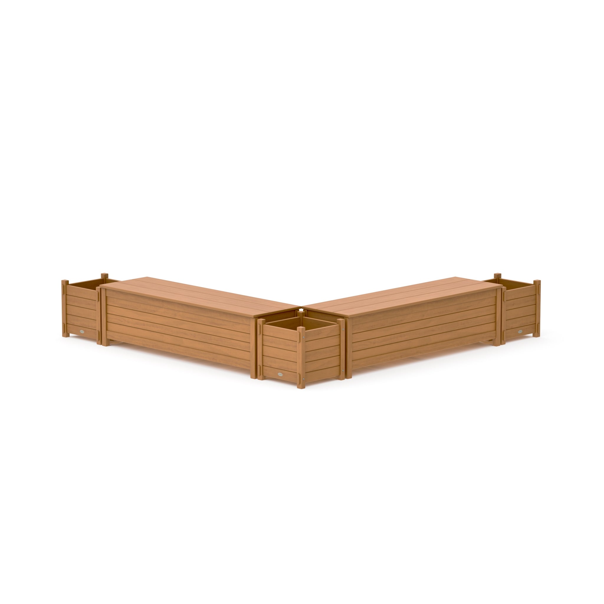 60" Nautical L- Shaped Planter Storage Bench Corner Set