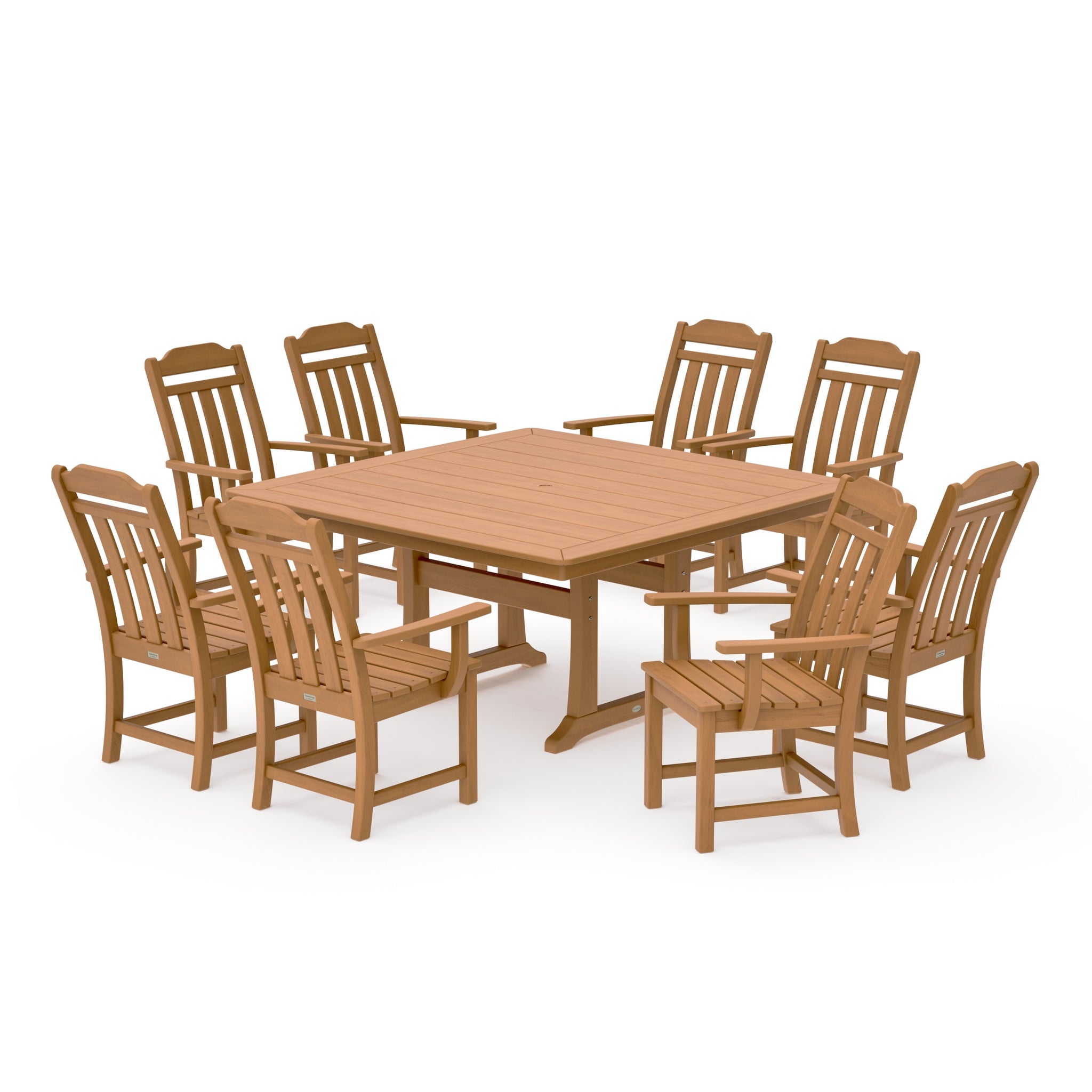 Cottage 9-Piece Square Dining Set with Trestle Legs