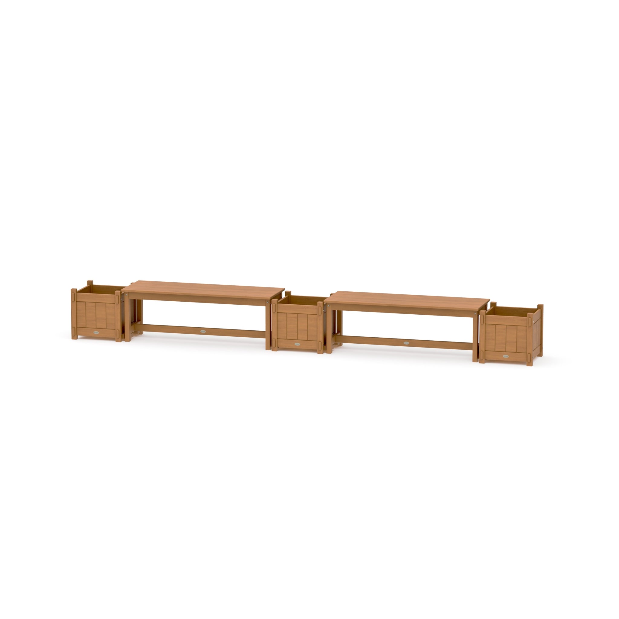 48" Vineyard Straight Double Planter Bench Set