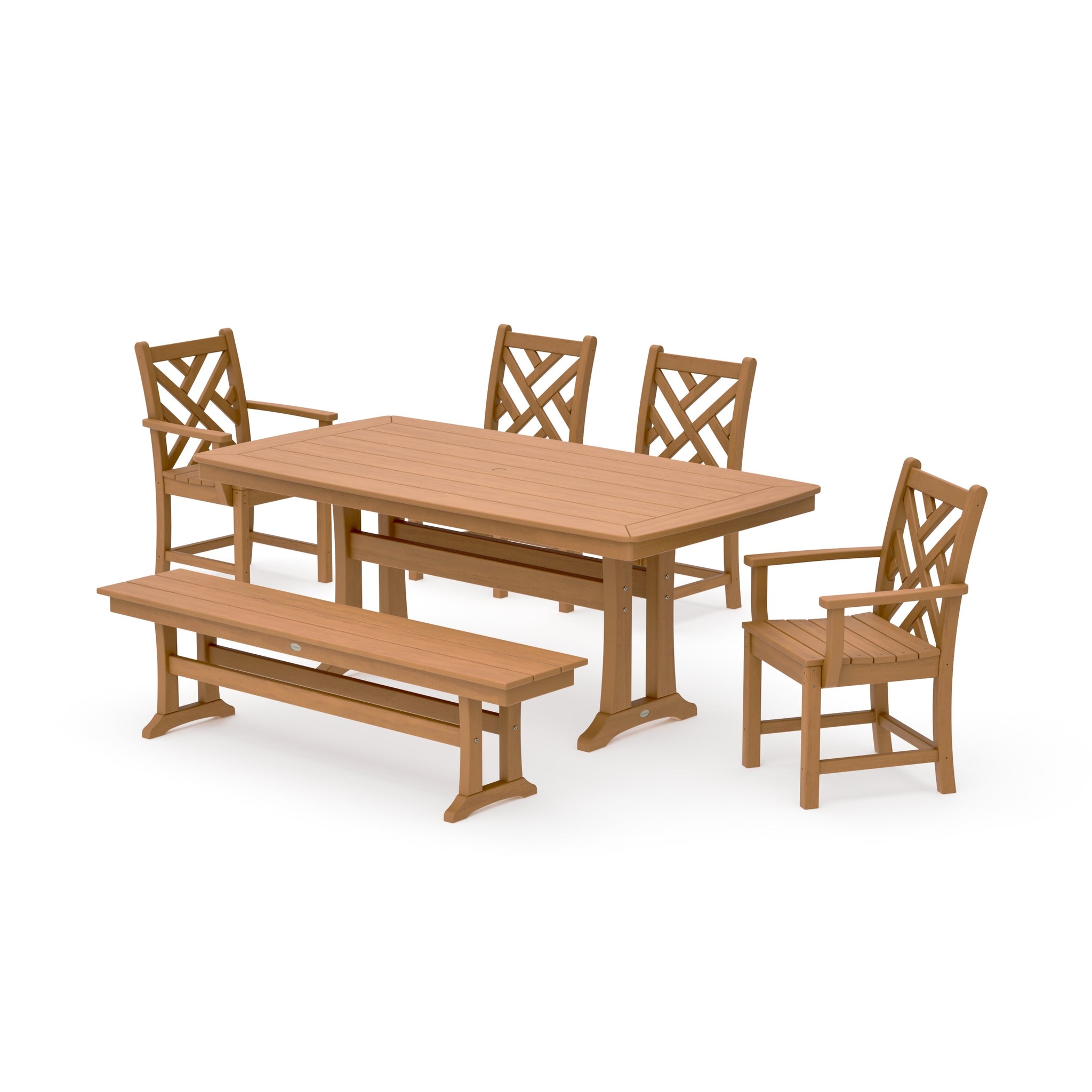 Chippendale 6-Piece Dining Set with Trestle Legs