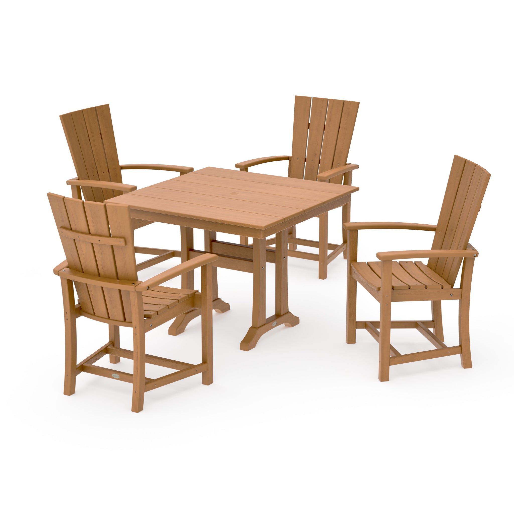 Quattro 5-Piece Farmhouse Dining Set With Trestle Legs