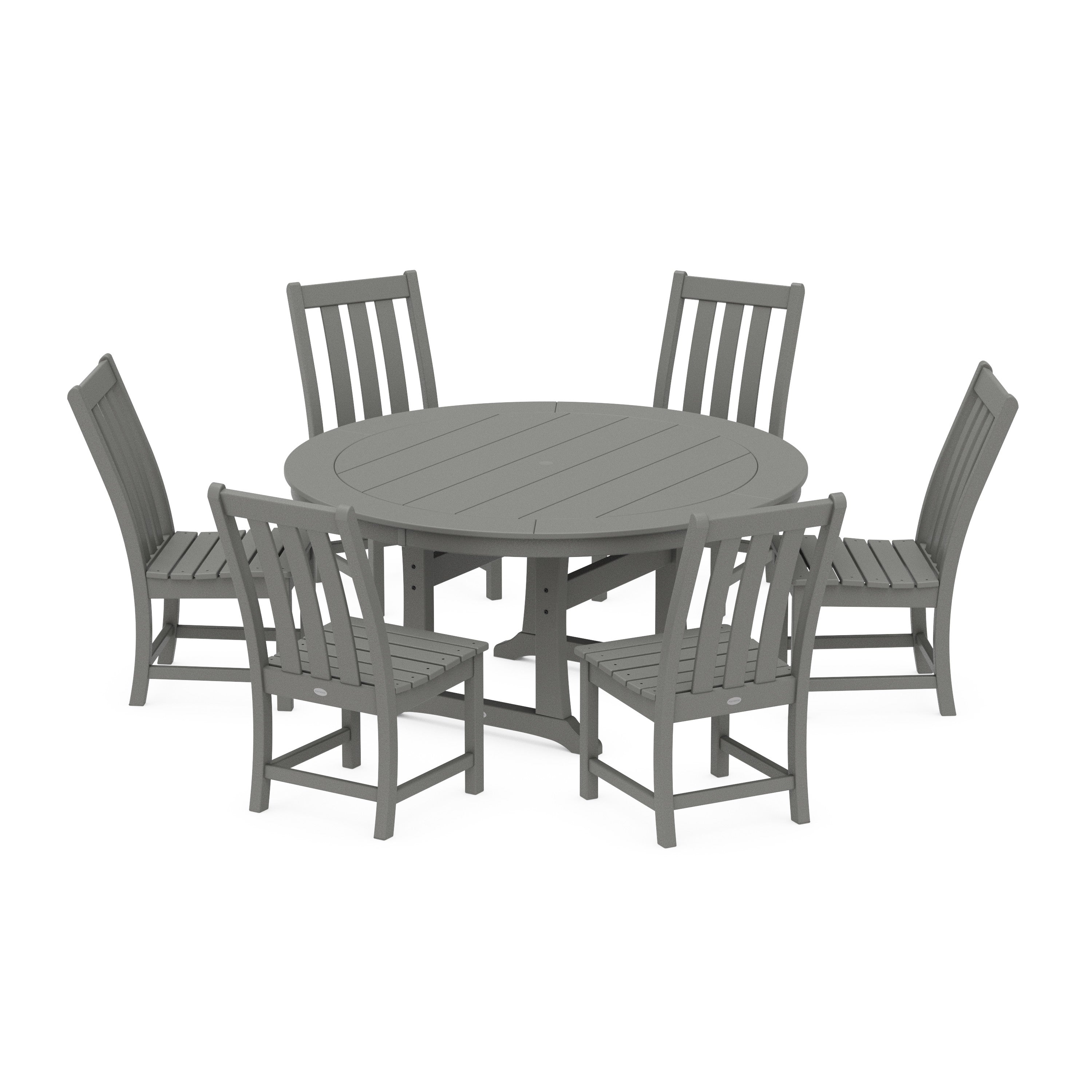Vineyard 7-Piece Side Chair Round Dining Set