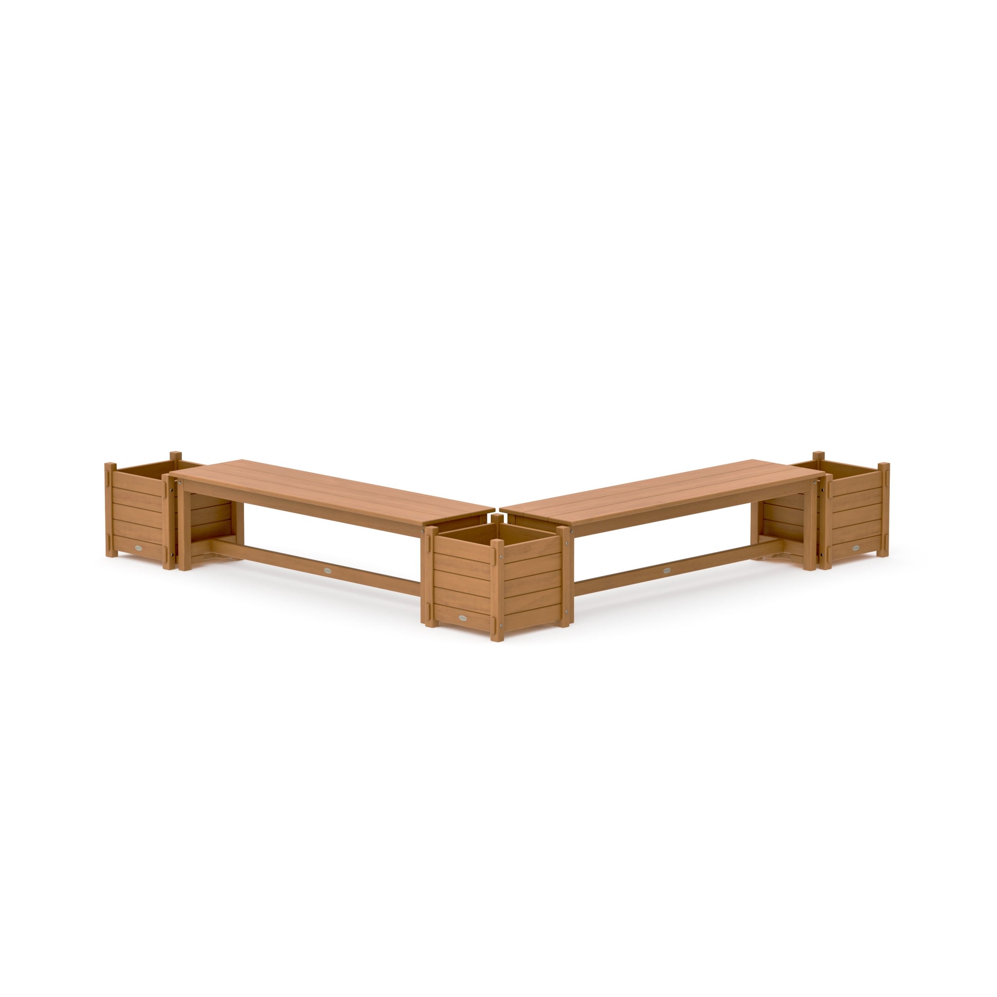 60" Nautical L- Shaped Planter Bench Corner Set