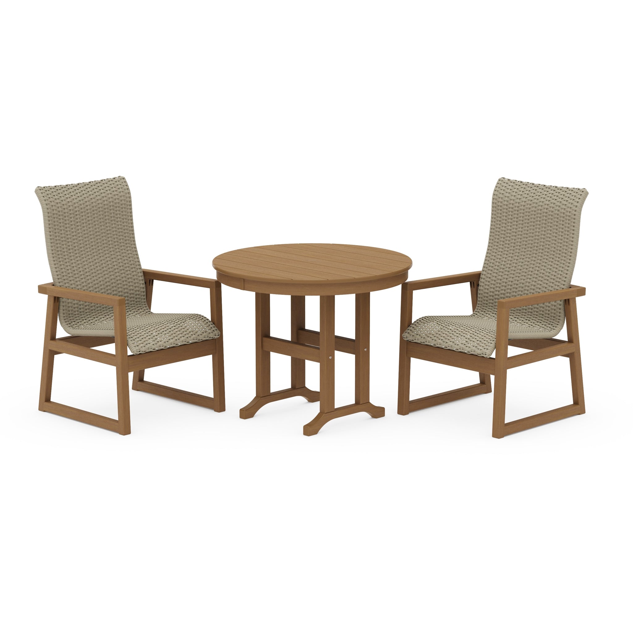 EDGE Woven Highback 3-Piece Farmhouse Dining Set
