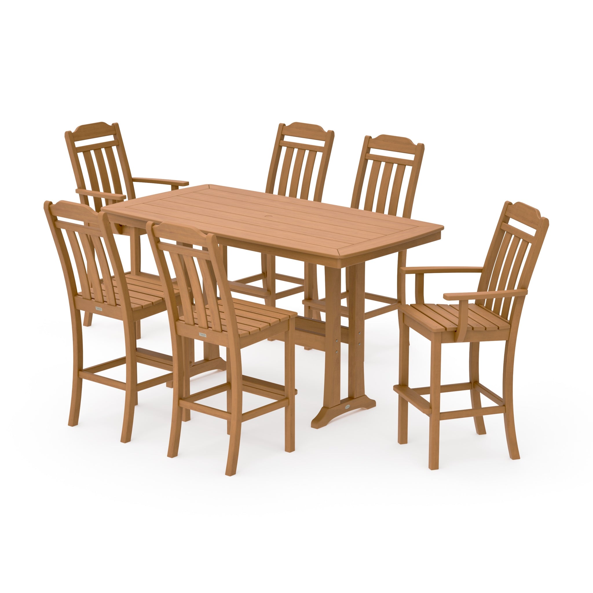 Cottage 7-Piece Bar Set with Trestle Legs