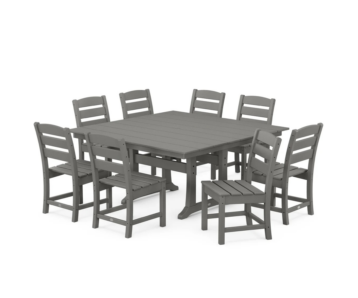 Lakeside 9-Piece Farmhouse Trestle Dining Set