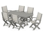 Coastal Folding Arm Chair 7-Piece Dining Set